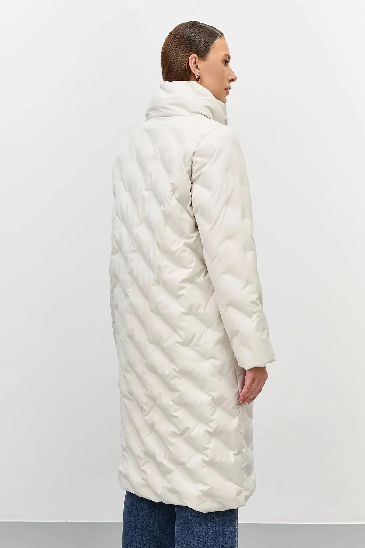 Теплое пальто с фантазийной стежкой, 50