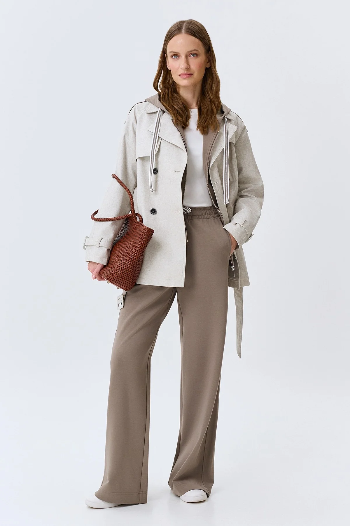 Укороченный тренч из 100% хлопка, 36