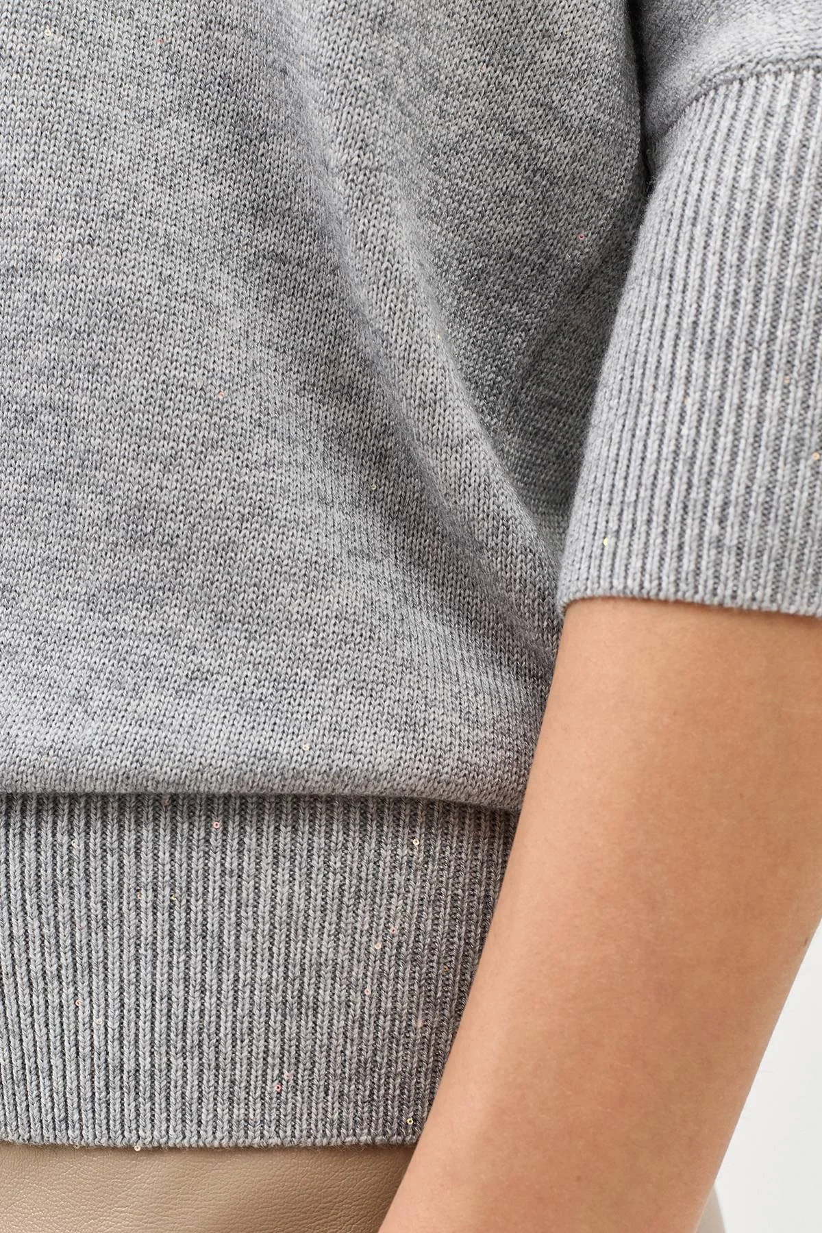 Лимитированная серия нежный джемпер с шелком и ремень, 44