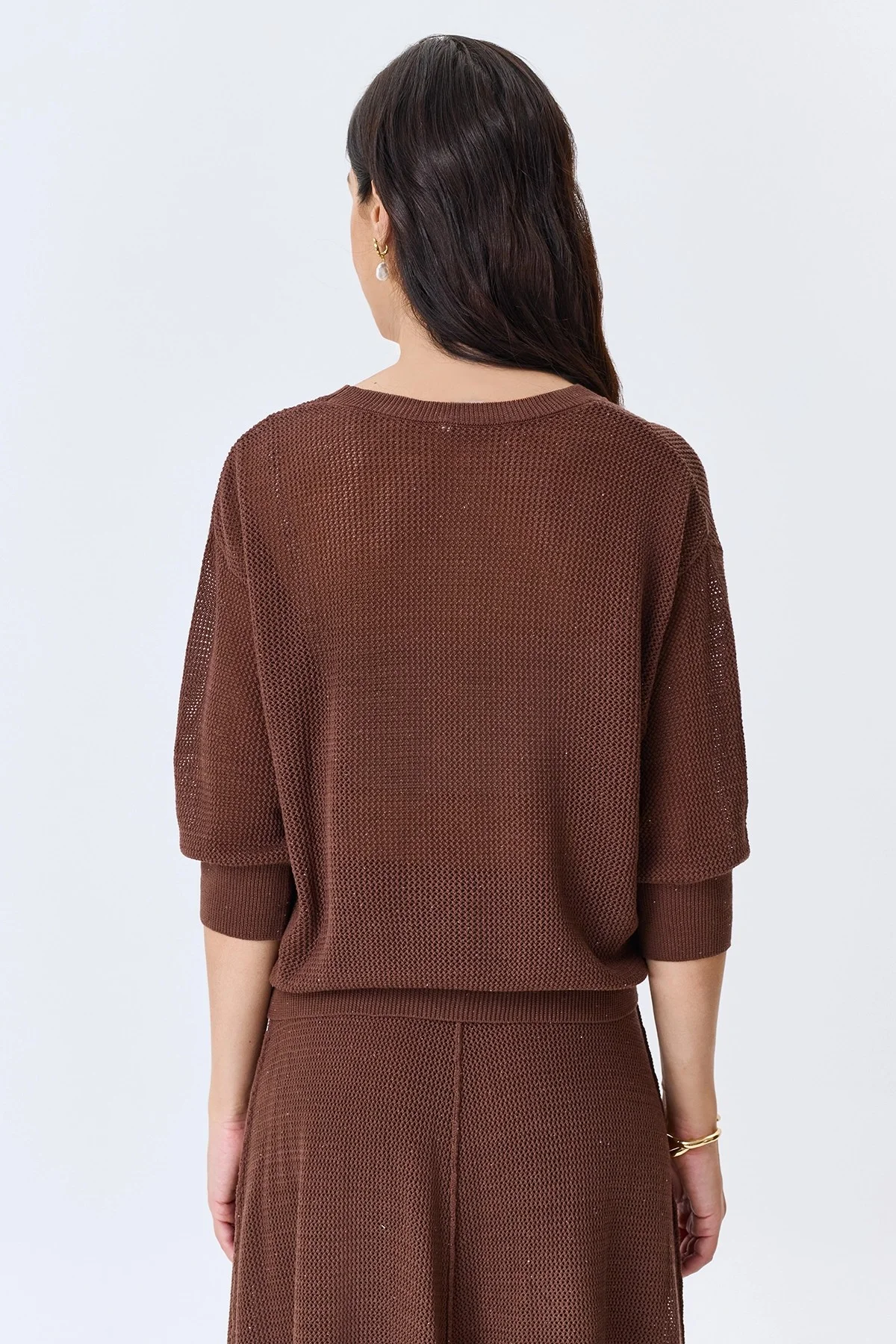 Ажурный джемпер с мерцающими пайетками, 46