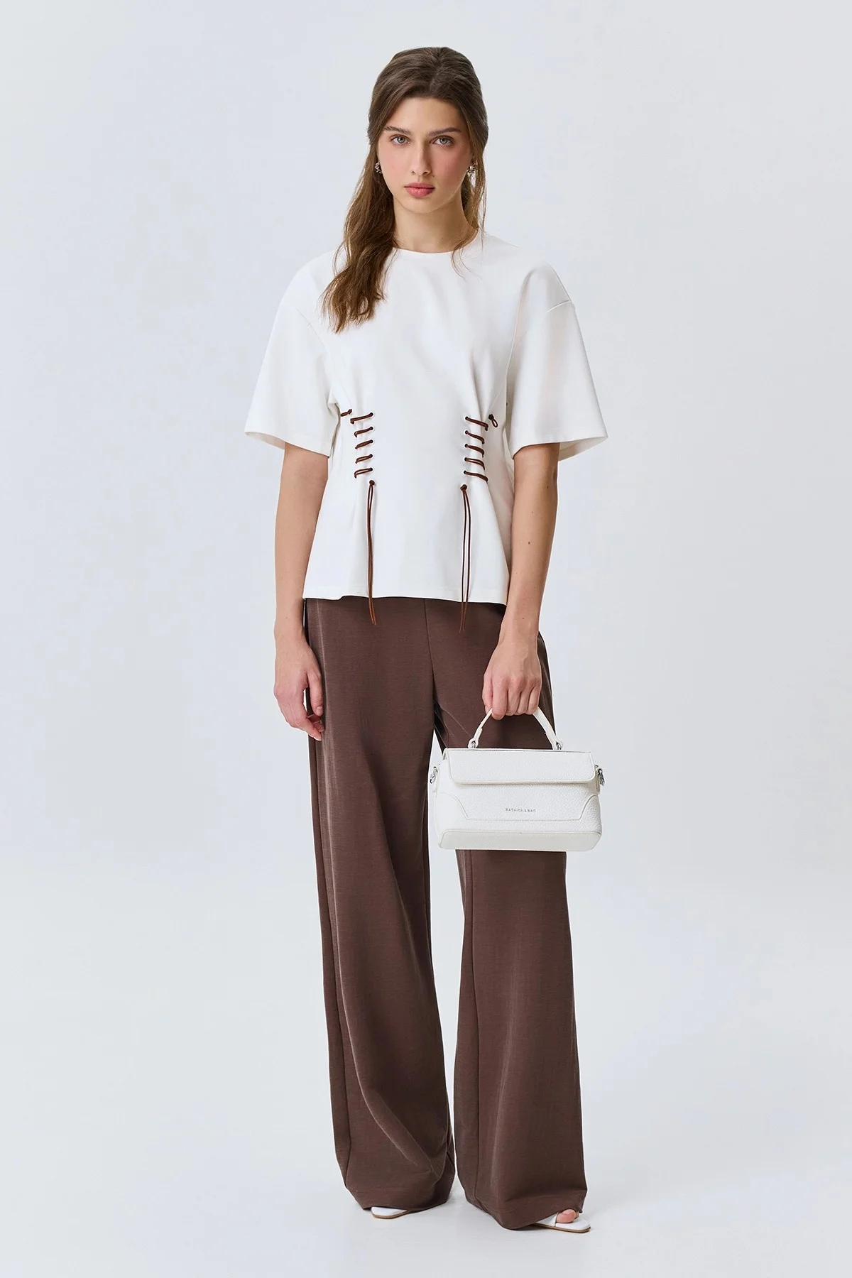 Белая сумка-багет, One