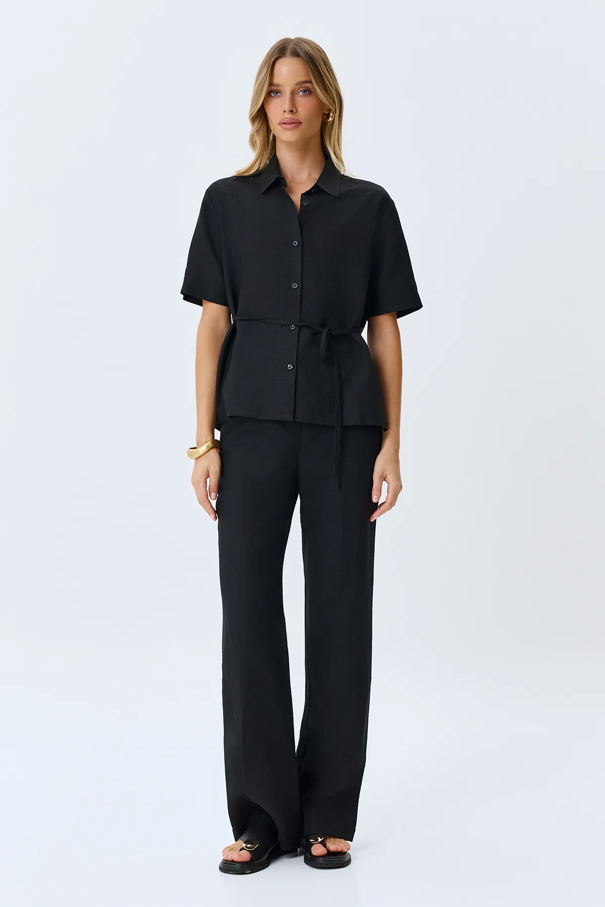 Брюки прямые льняные классические, 50