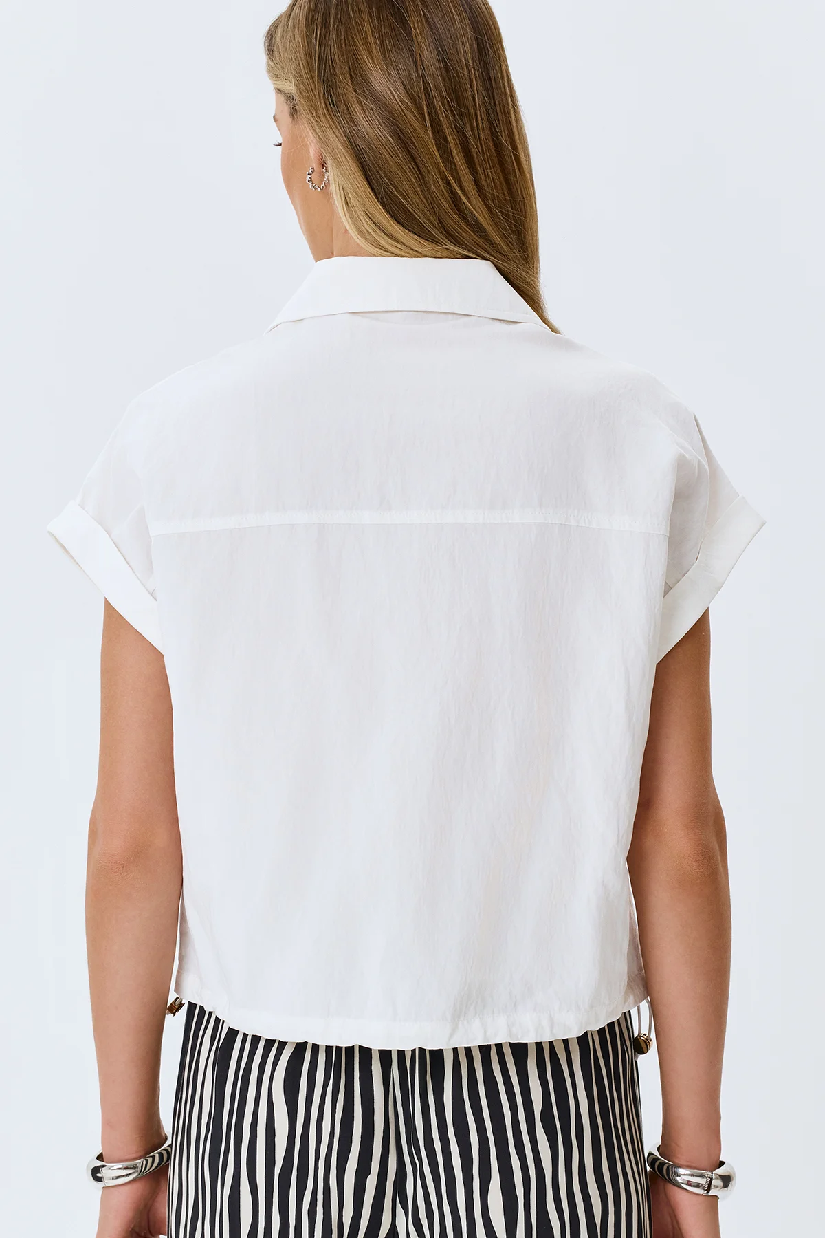 Укороченная рубашка с кулиской, 52