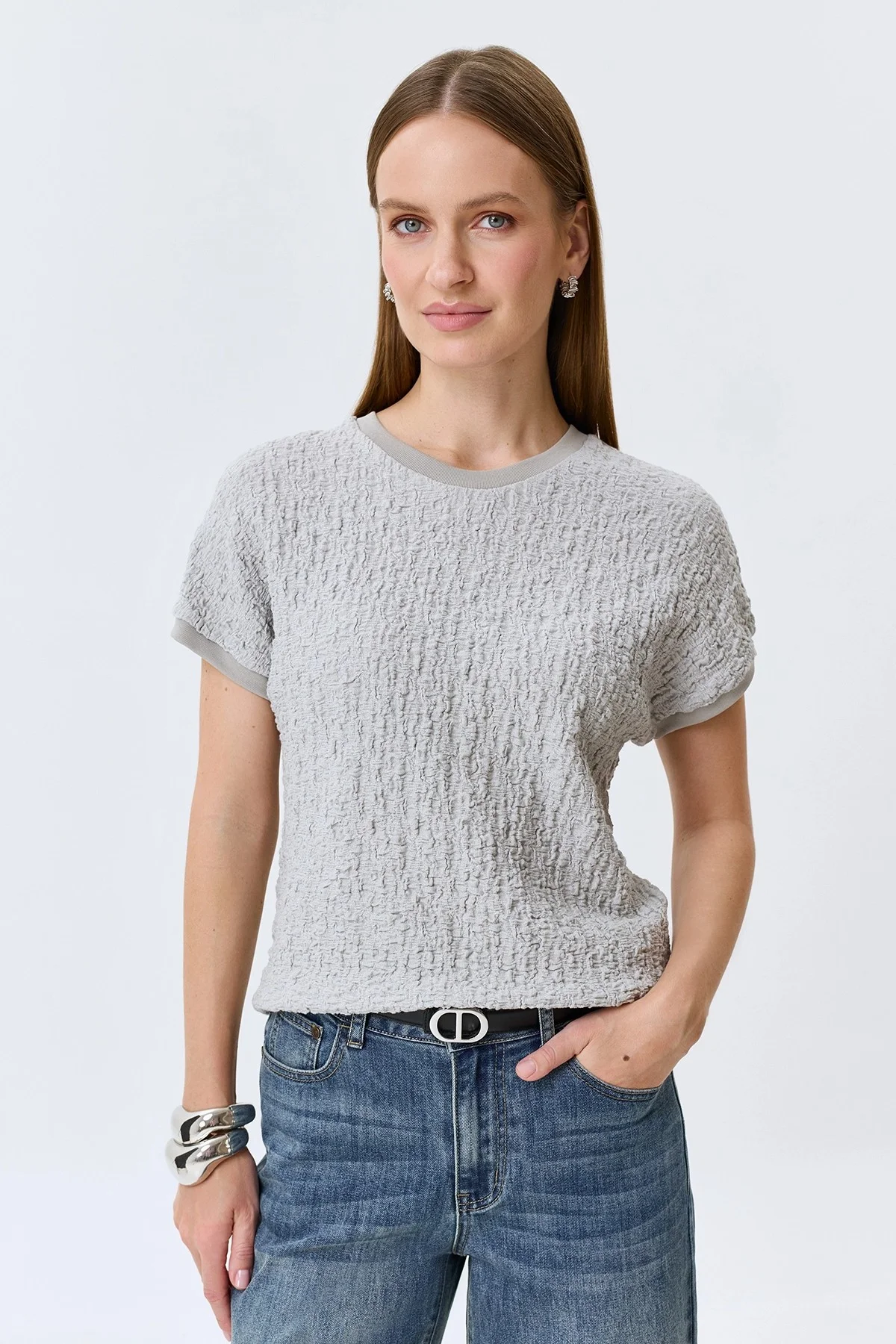 Топ из фактурного трикотажа, 44