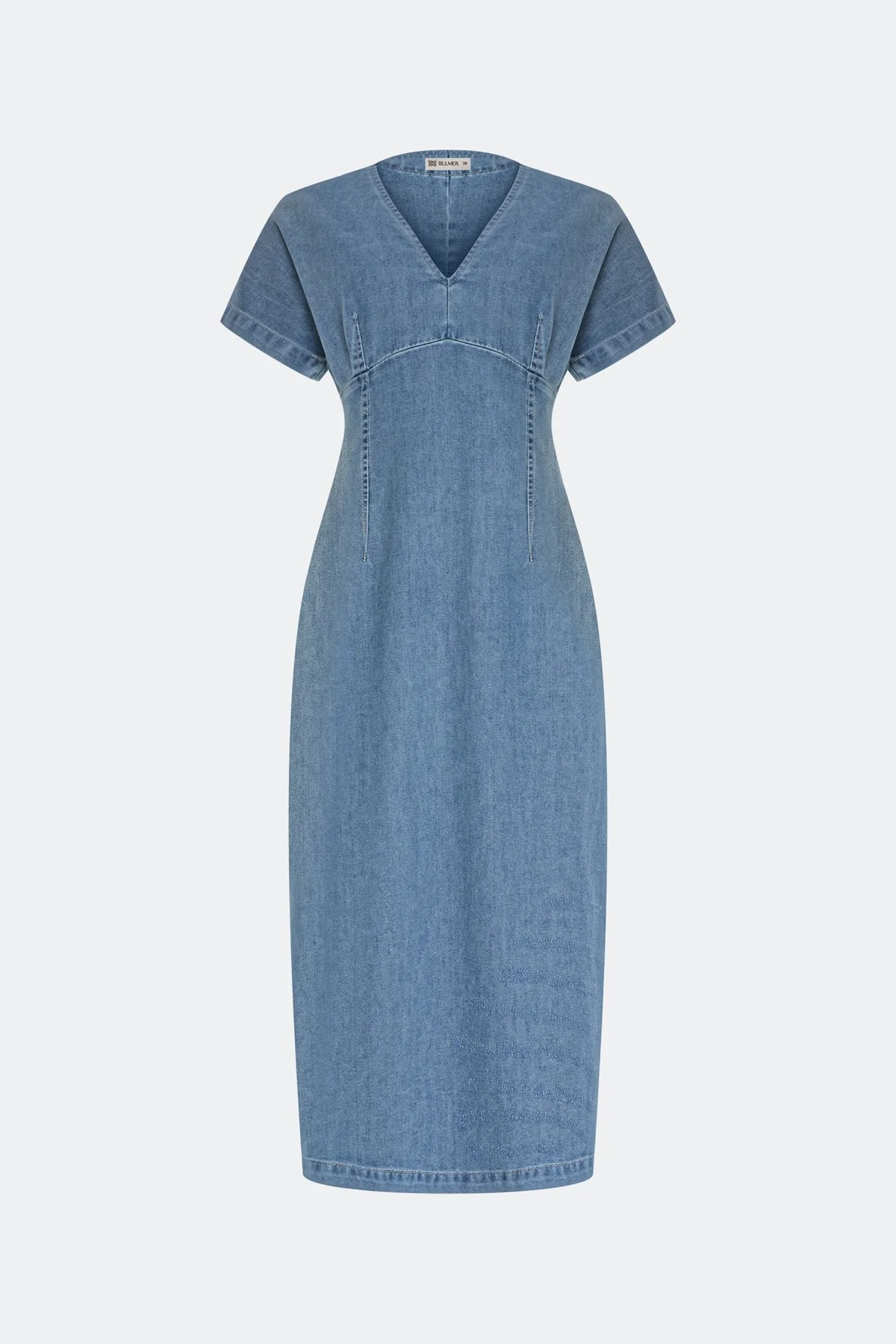 Джинсовое платье с V-образным вырезом, 38