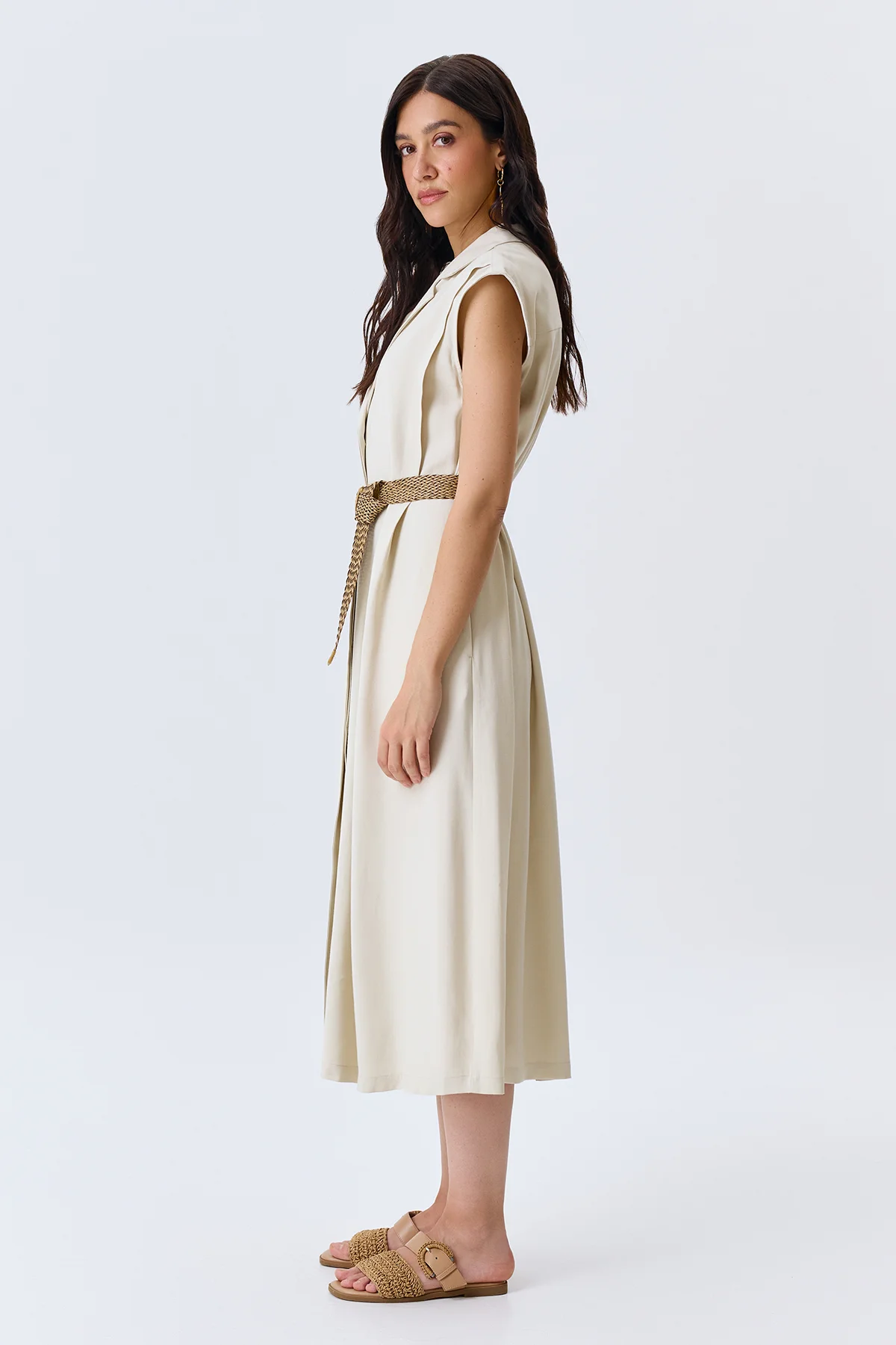 Платье-миди с акцентным поясом, 44