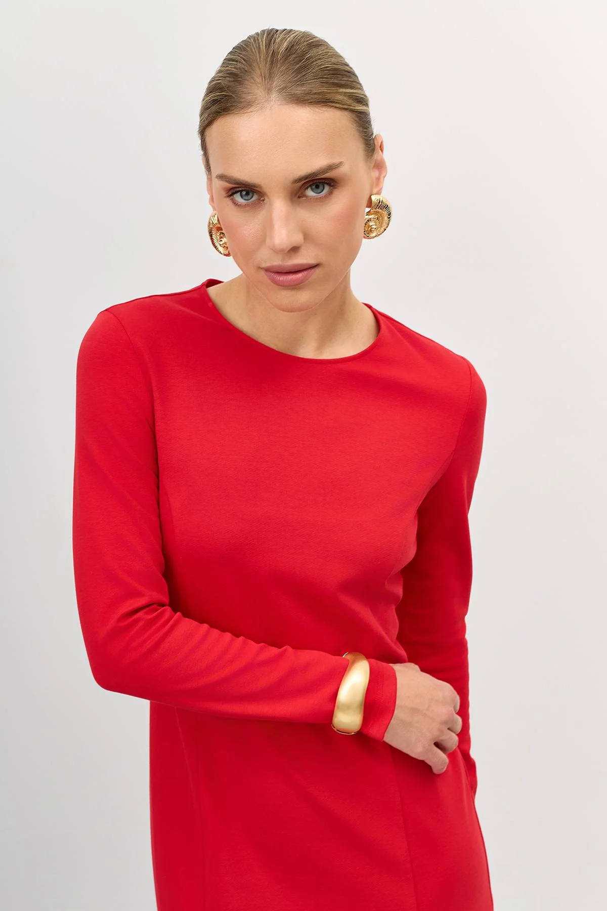 Лимитированная серия трикотажное платье с высоким разрезом и ремень, 48