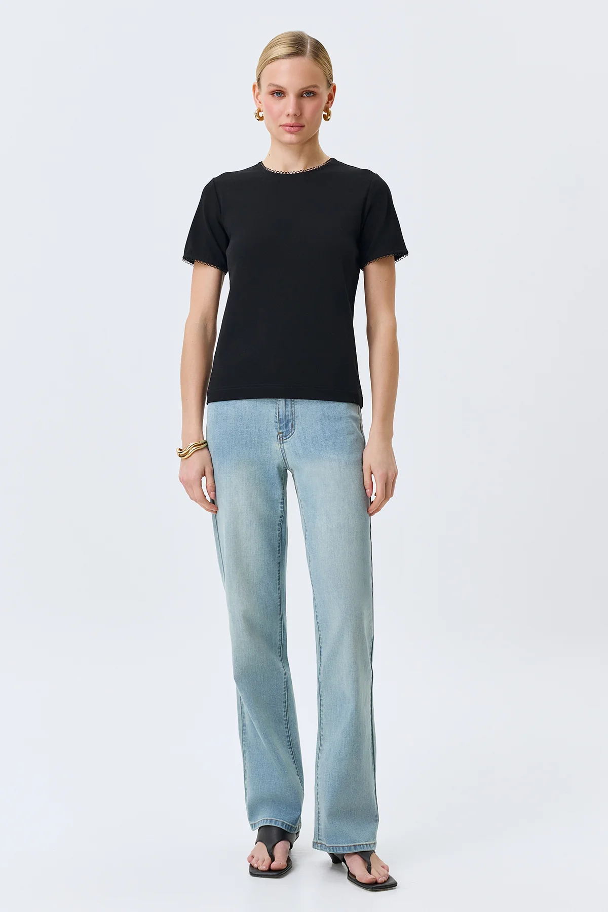 Футболка с кружевным кантом, 42