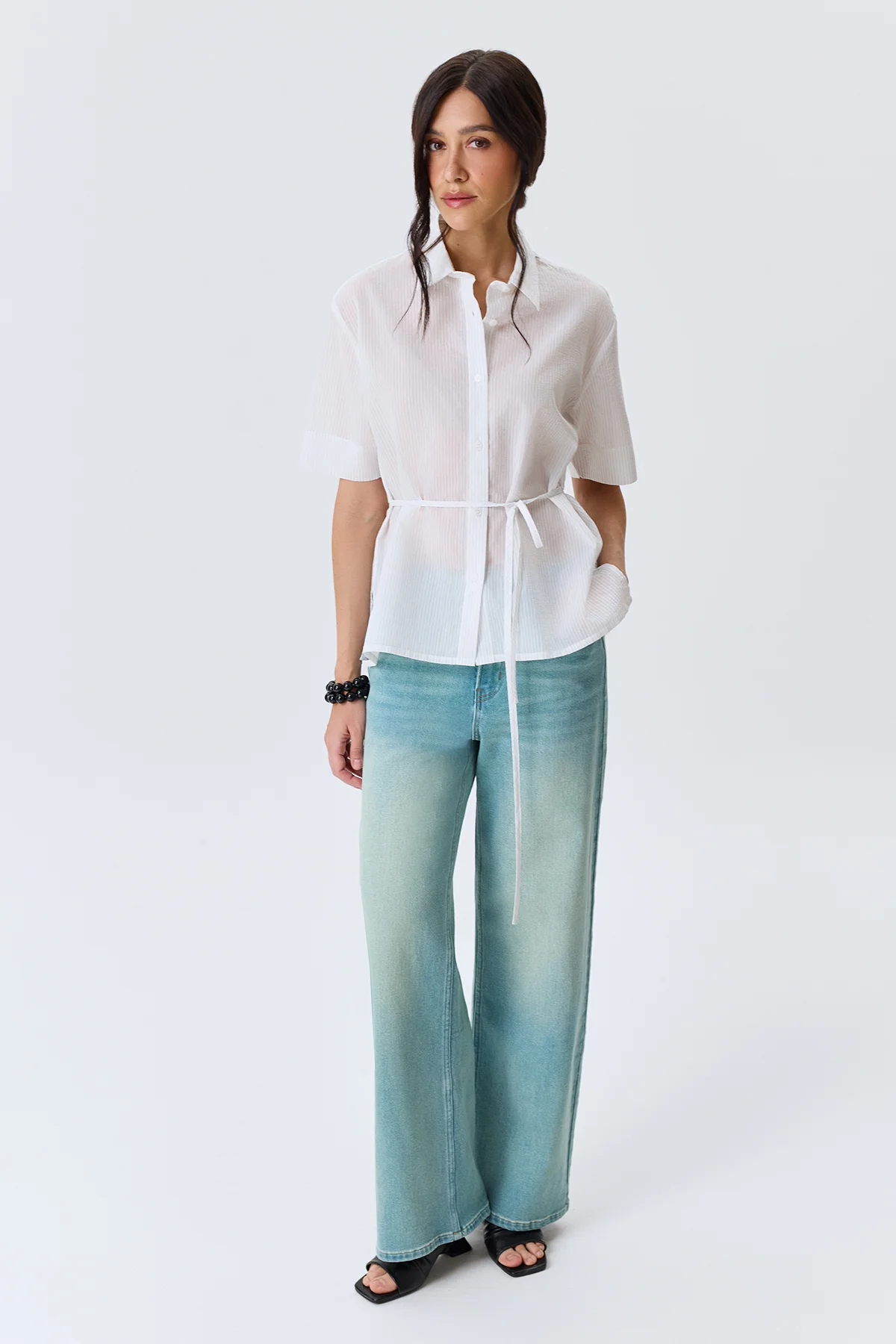 Бирюзовые джинсы Straight fit, 44