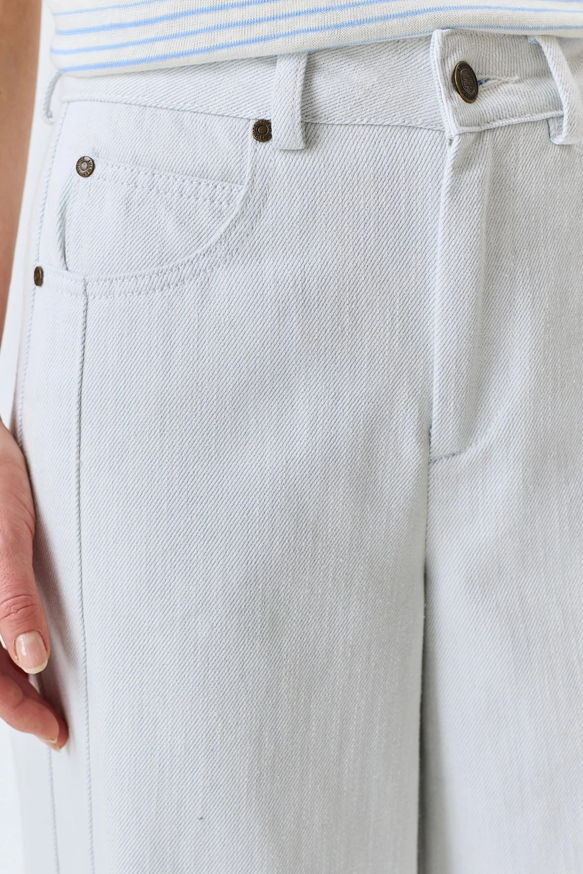 Фактурные джинсы-палаццо, 36