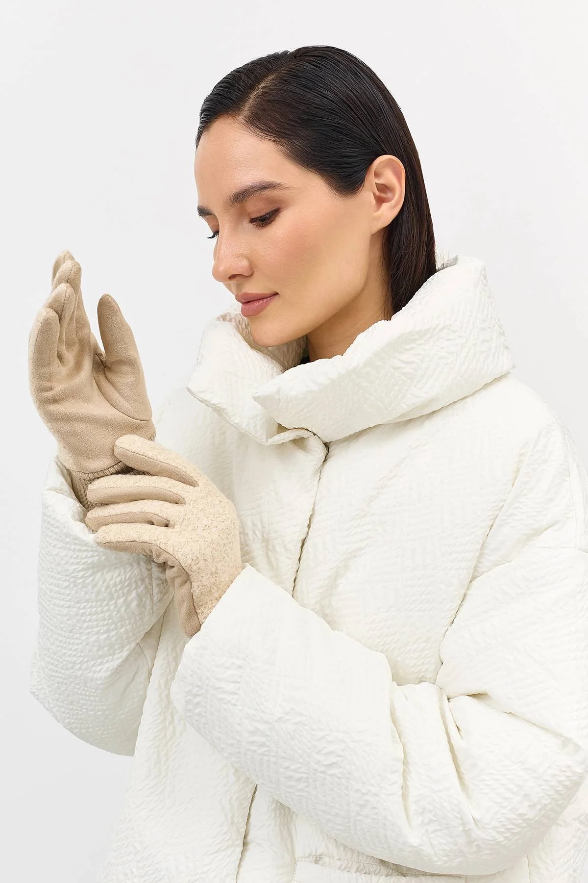 Комбинированные перчатки с манжетами, One