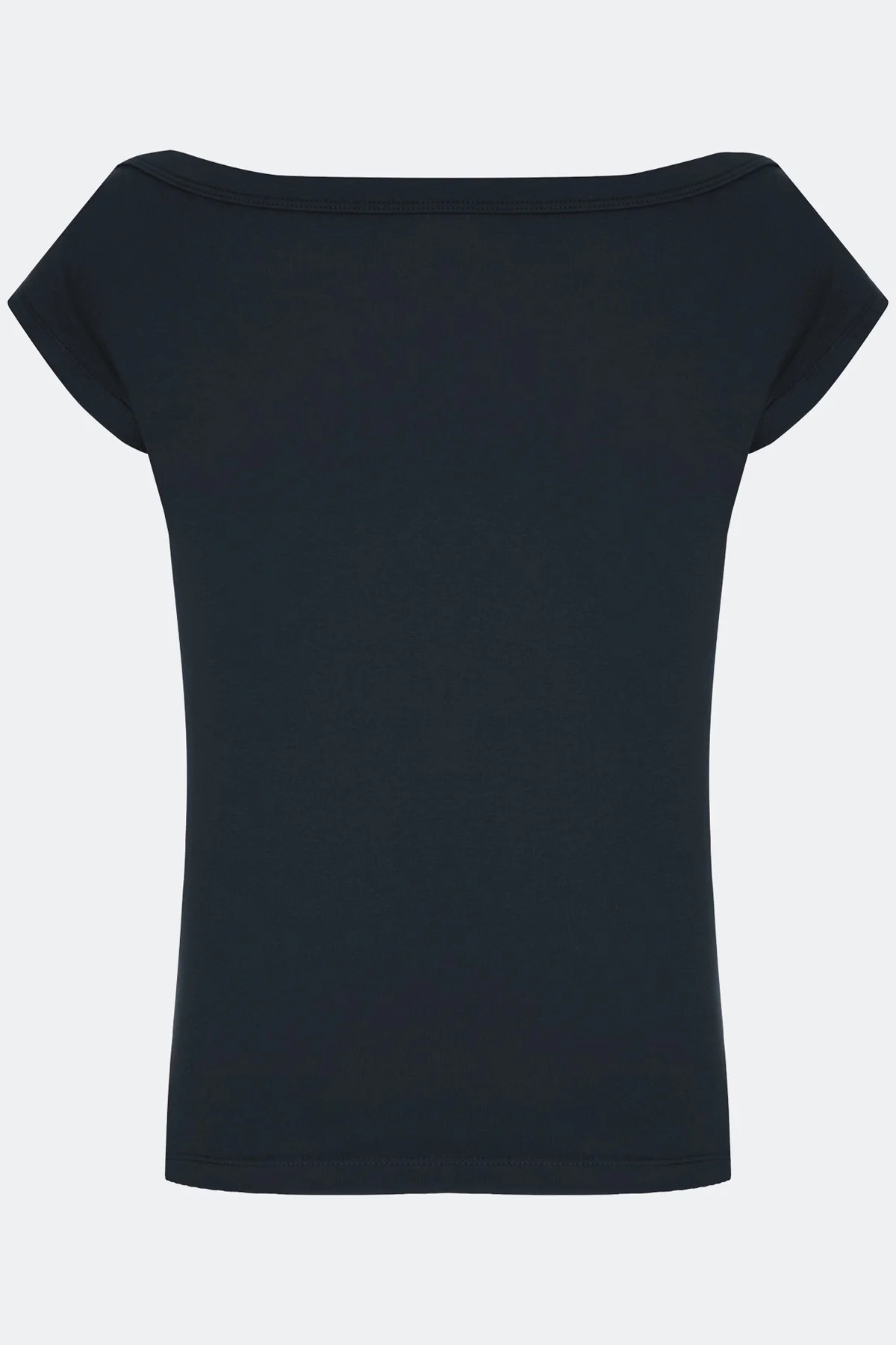 Базовая черная приталенная футболка, 42