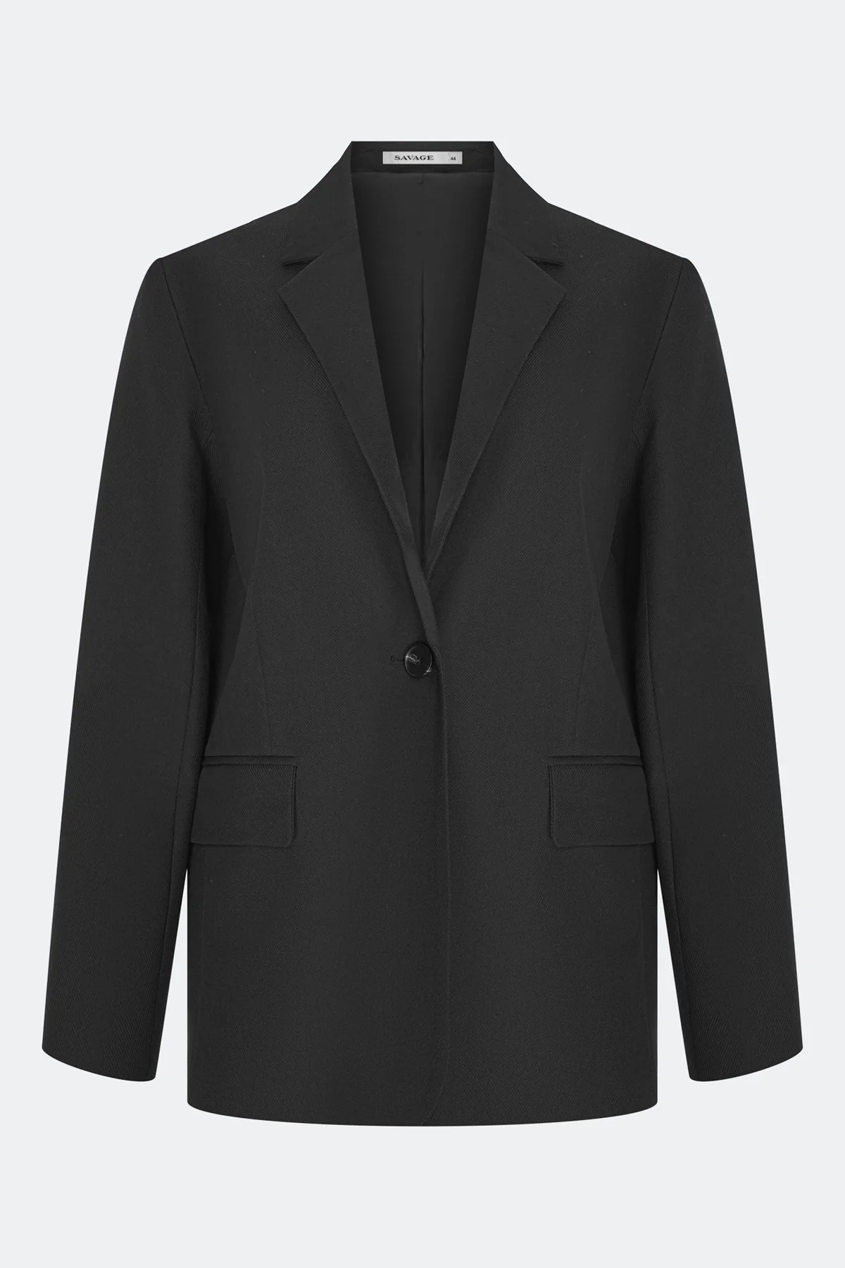 Жакет oversize из смесового района, черный, 48