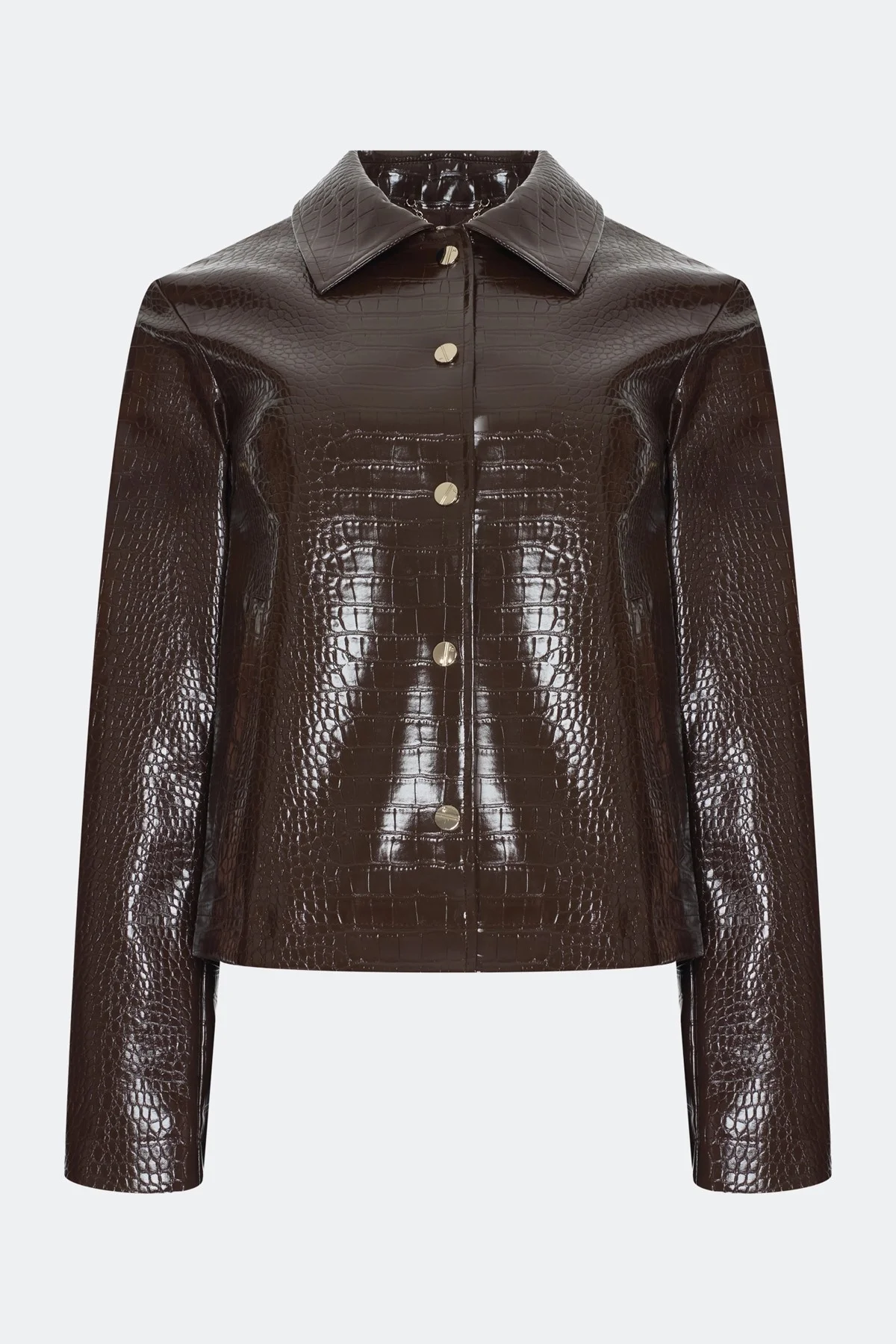 Жакет из фактурной искусственной кожи, 46