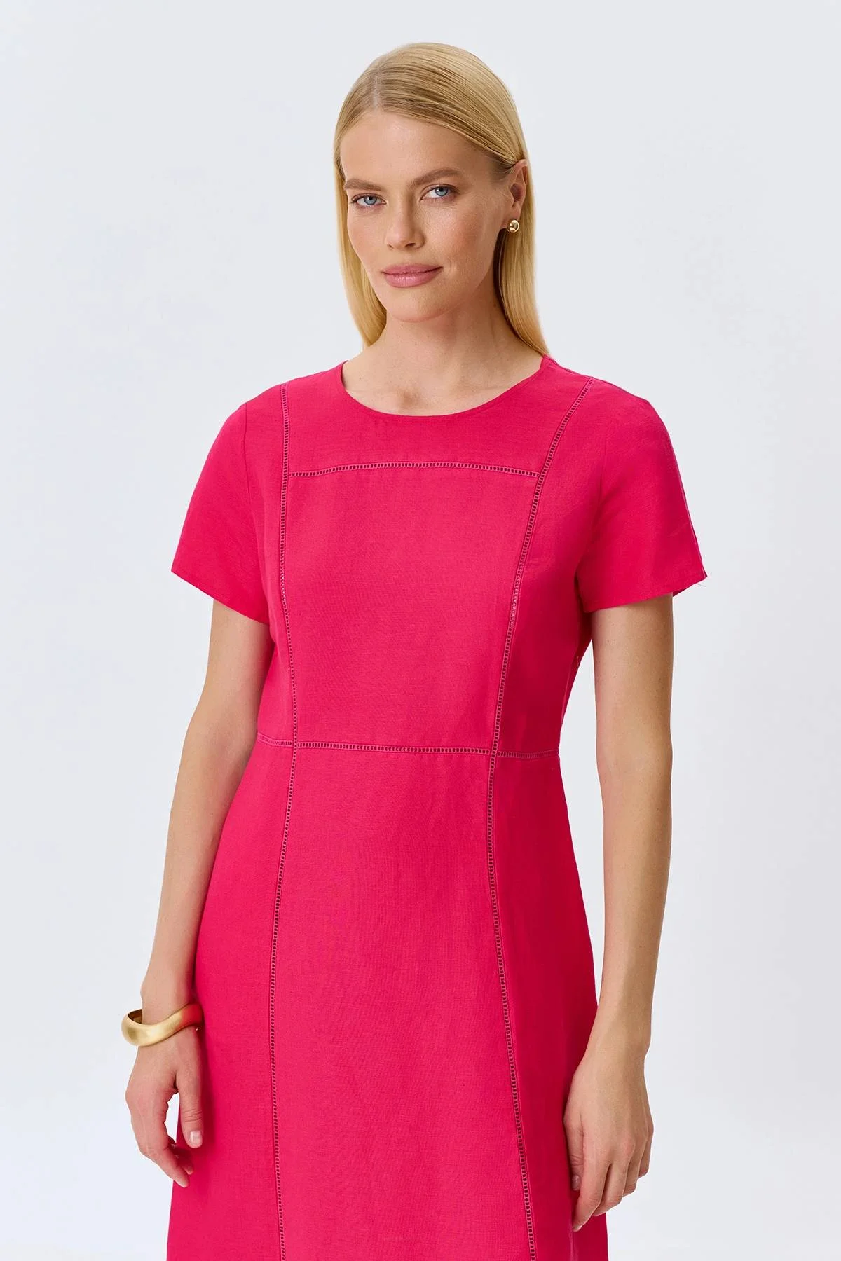 Яркое платье с кантом мережка, 44