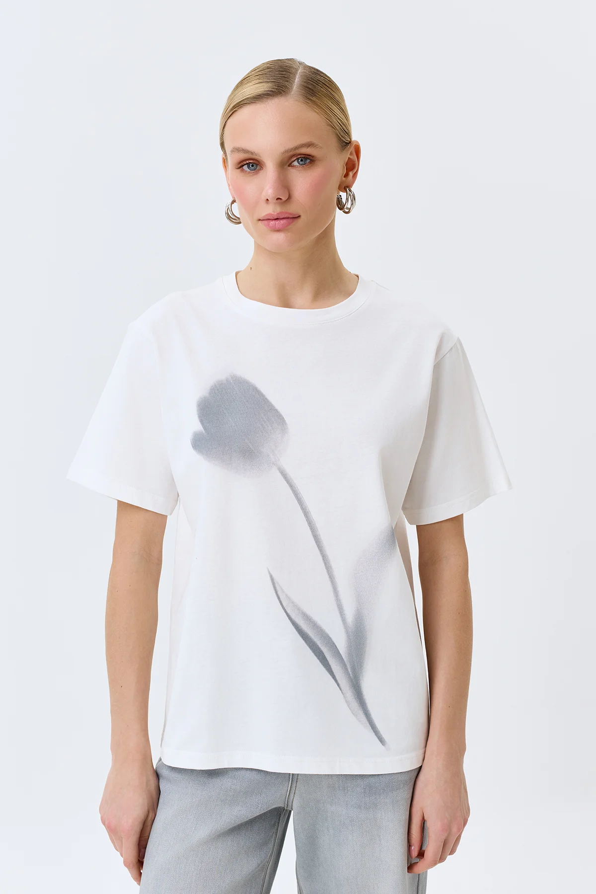 Футболка с акварельным принтом, 52