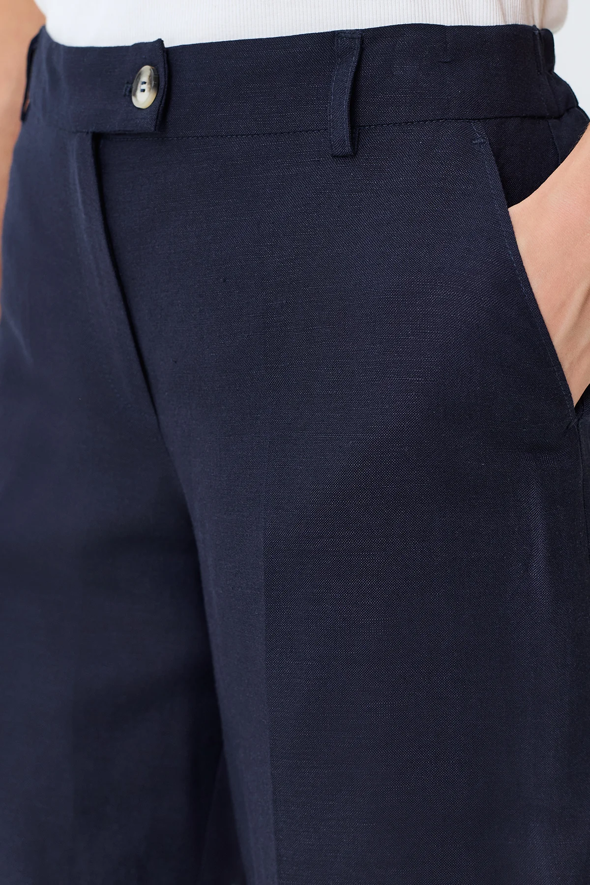 Льняные бермуды с мягкими стрелками, 52