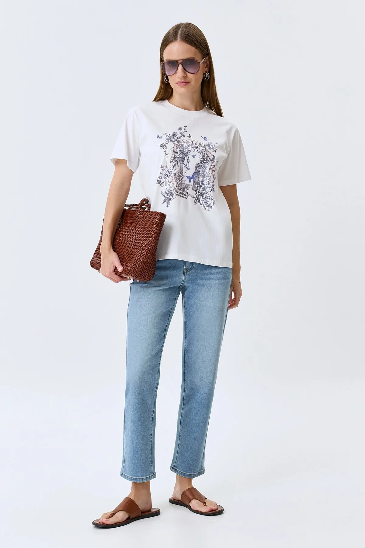 Футболка с акцентным принтом, 34