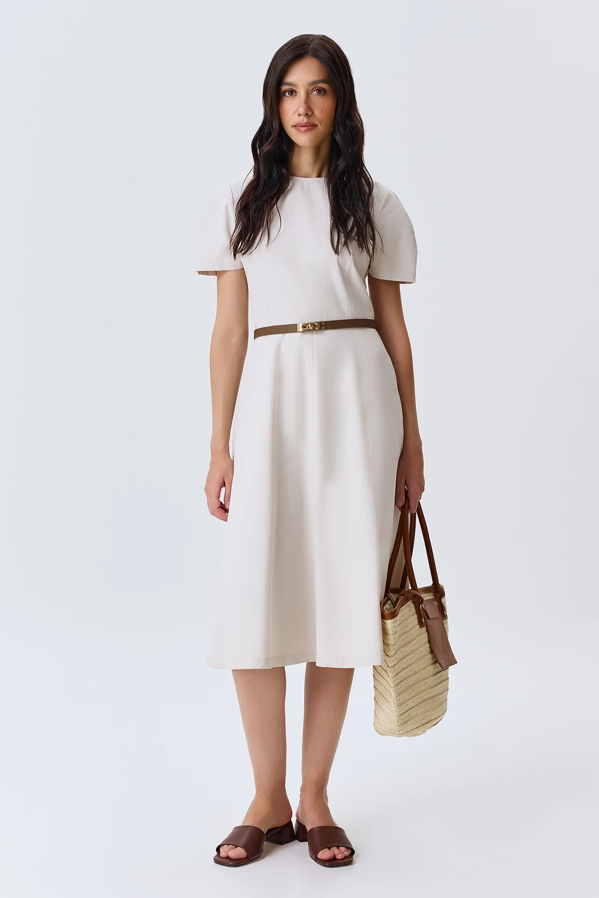 Платье из тенселя с ремнем, 50