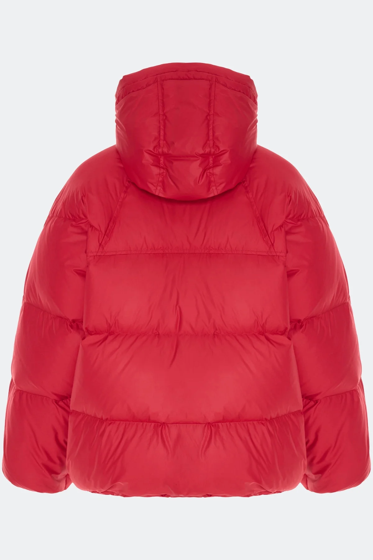 Яркий красный пуховик Oversize, 40