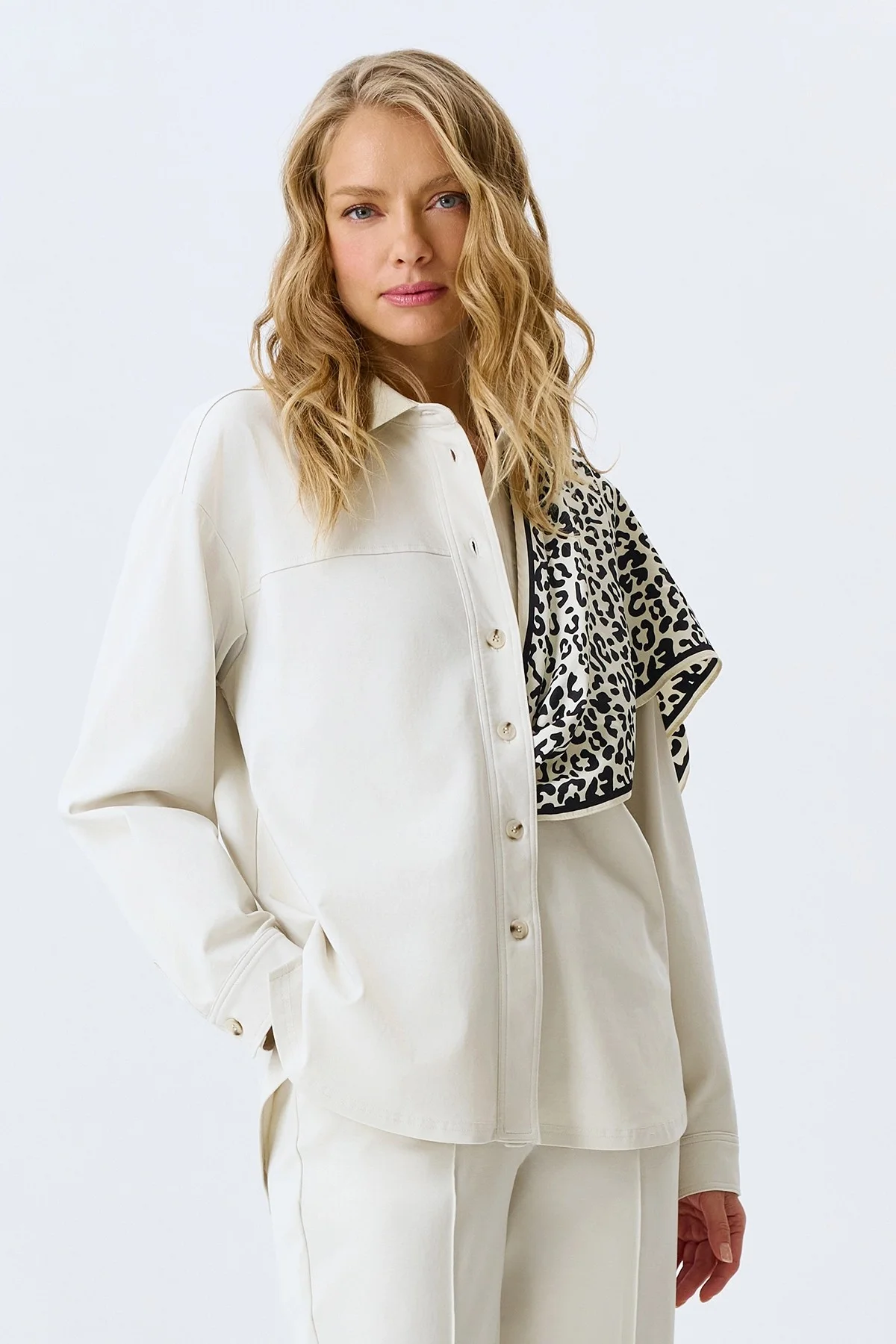 Жакет-рубашка из трикотажа, 40