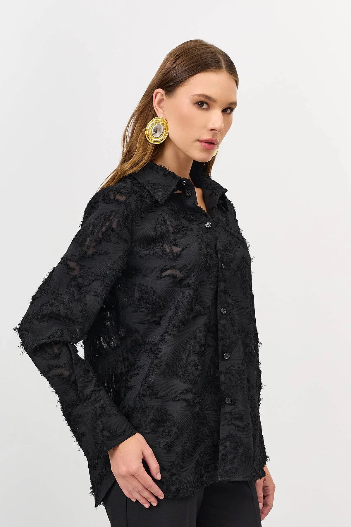 Лимитированная серия блузка из фактурной ткани и ремень, 48