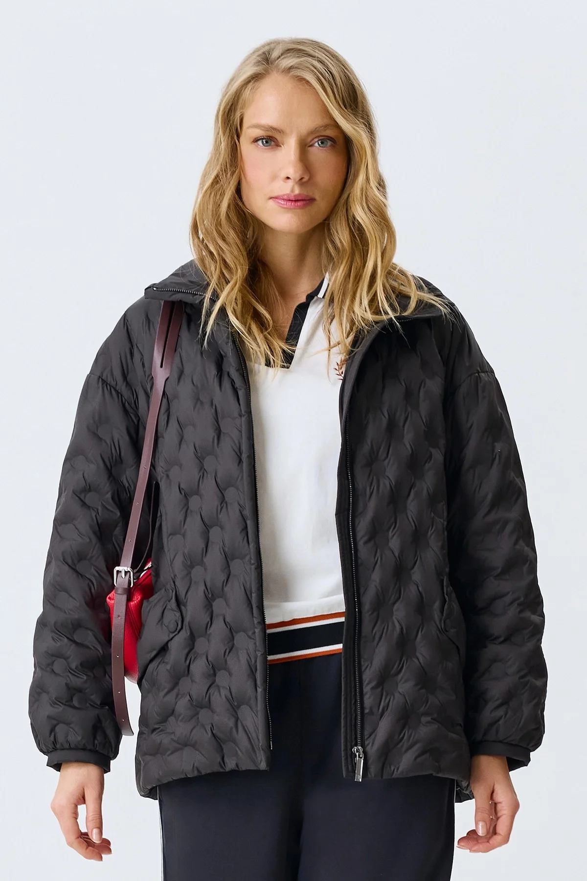 Куртка Oversize с фантазийной стежкой, 46