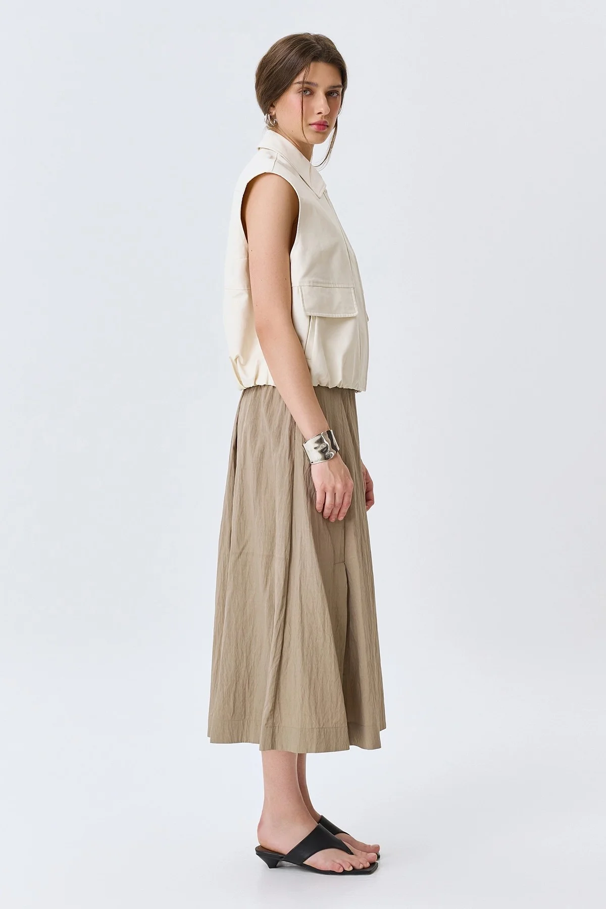 Свободный жилет из 100% хлопка, 44