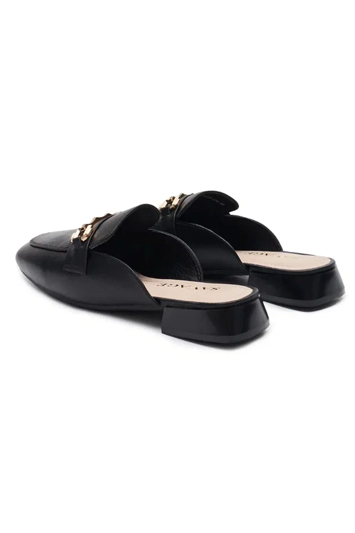 Сабо с декоративной пряжкой из натуральной кожи, 37р