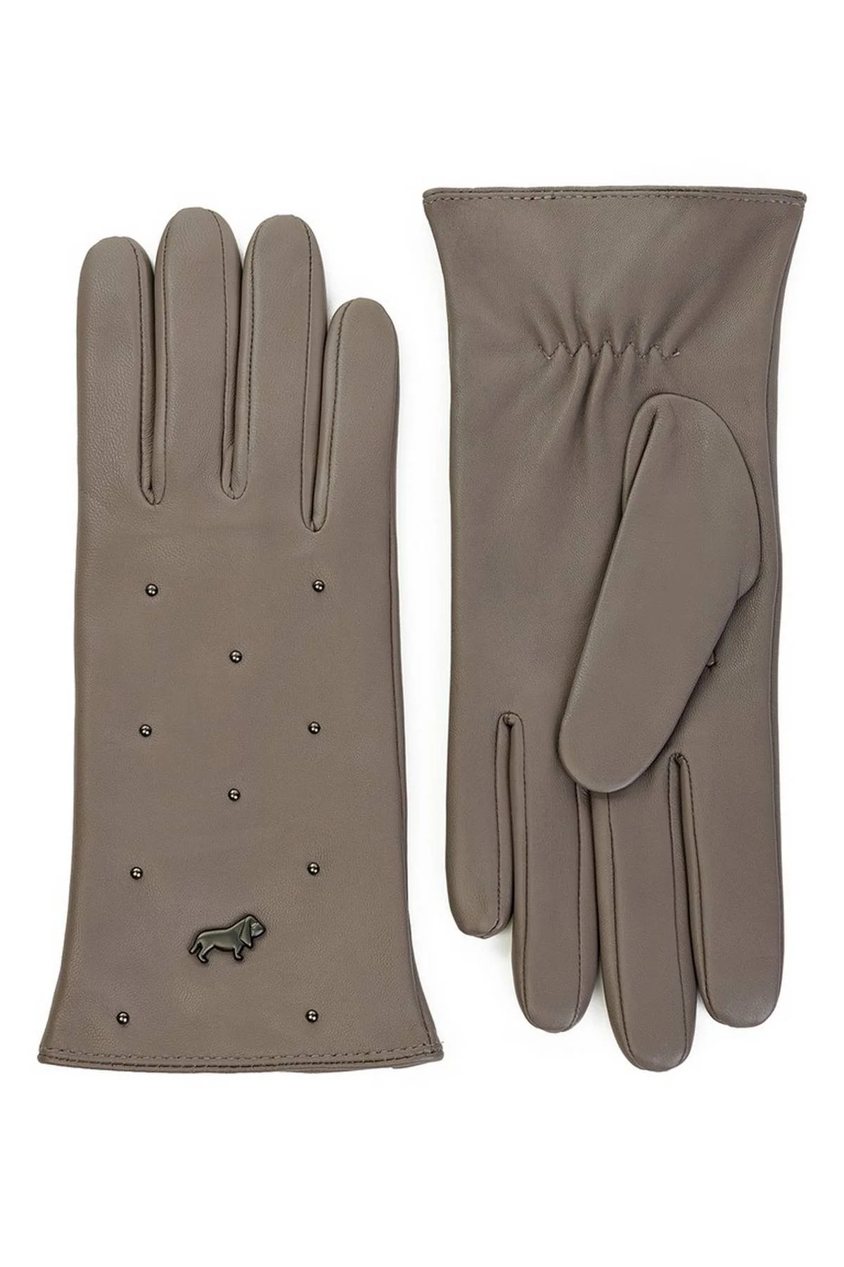 Перчатки серо-бежевые, 6,5