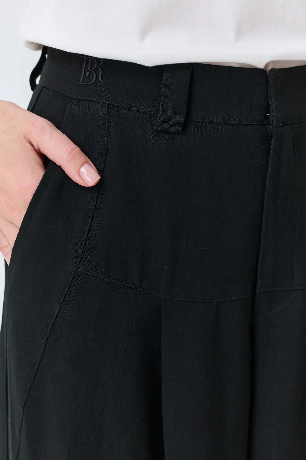 Брюки с кокеткой и складками, 40