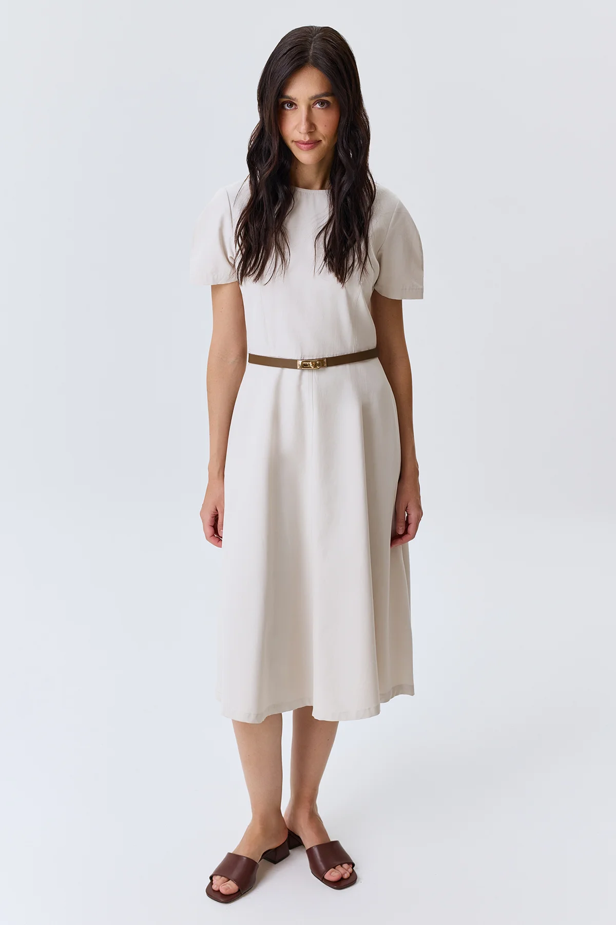 Платье из тенселя с ремнем, 44