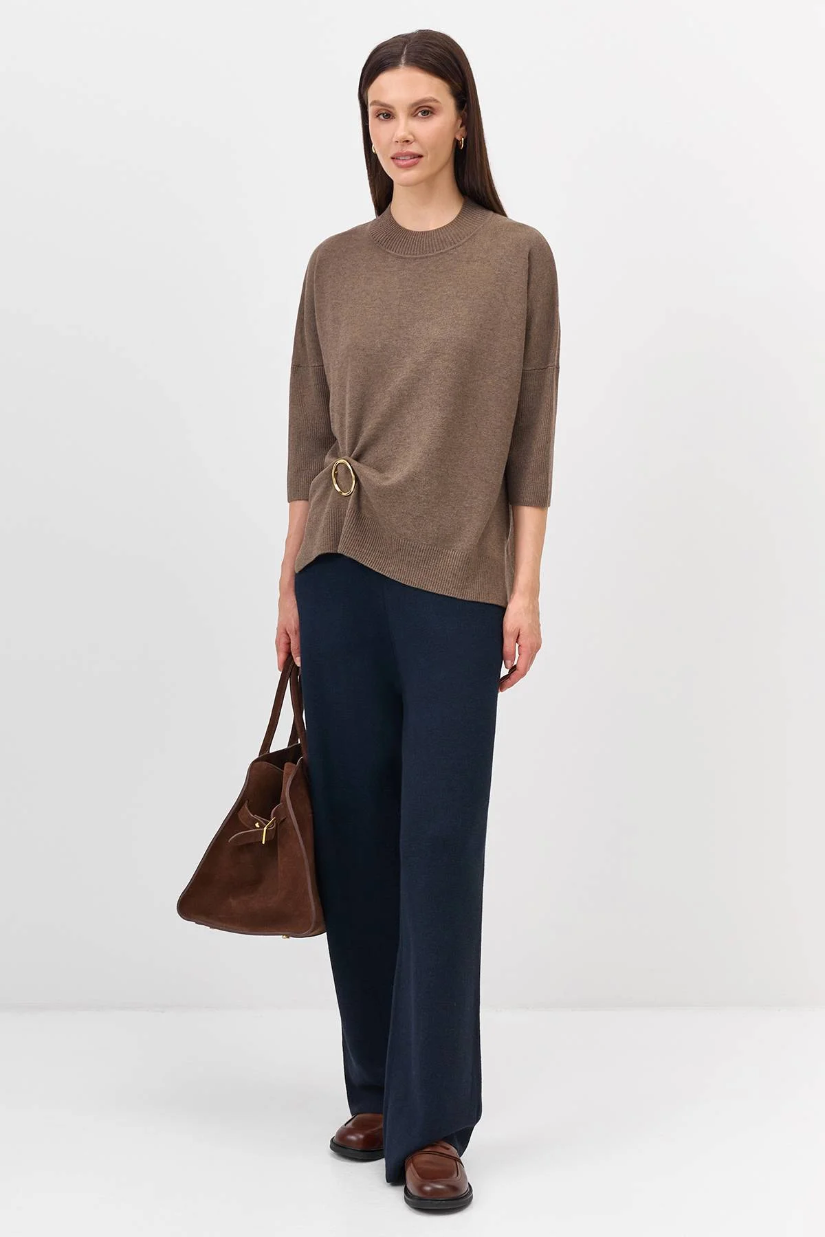 Лимитированная серия вязаный джемпер с ангорой и ремень, 36 Лимитированная серия вязаный джемпер с ангорой и ремень, 36