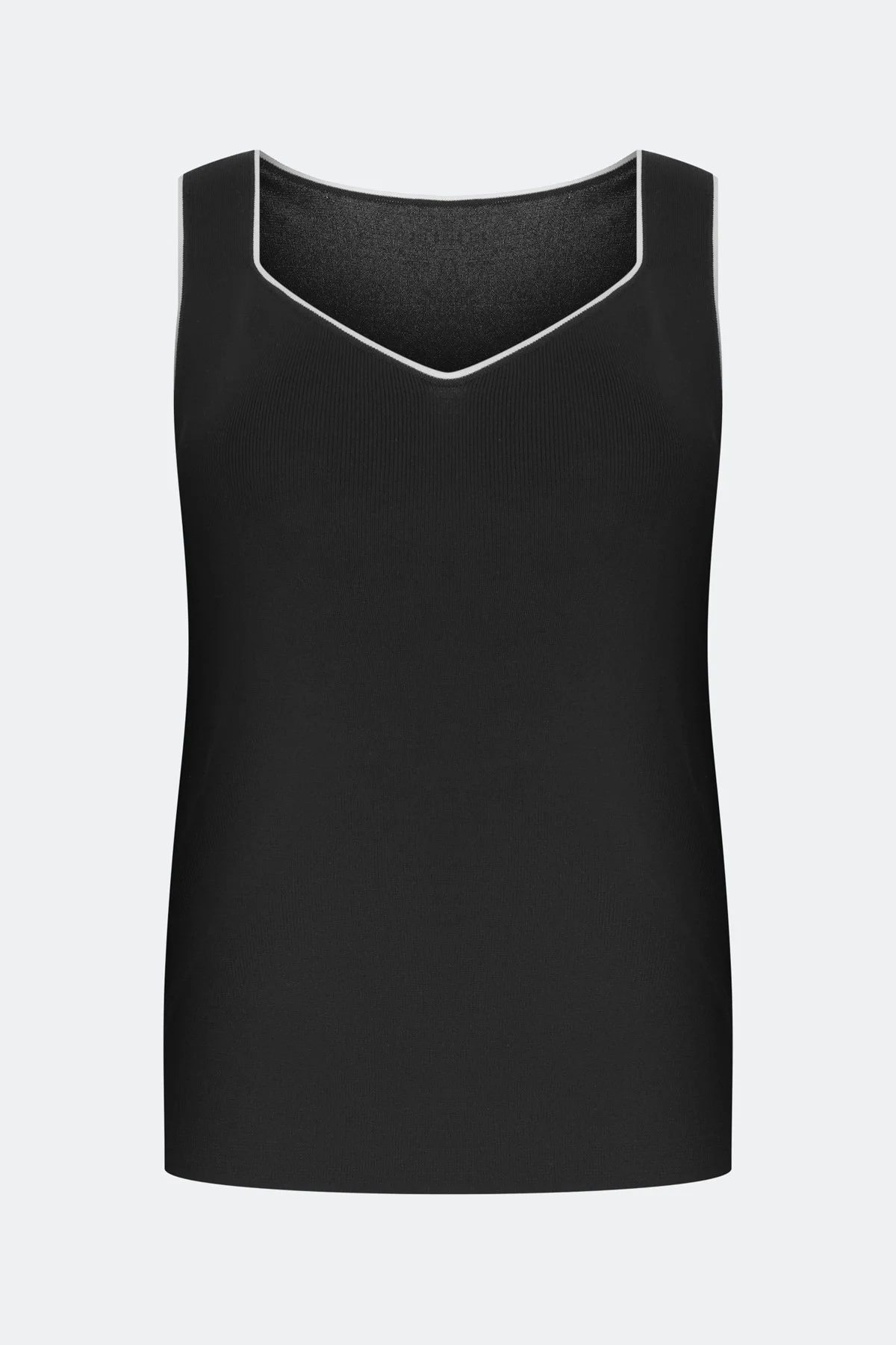 Топ из вискозы с контрастным кантом, 40