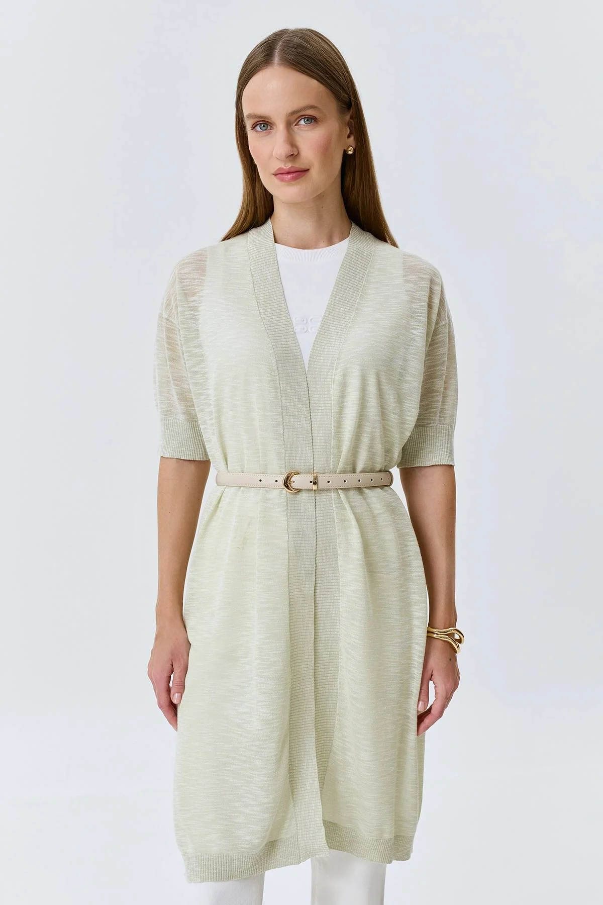 Длинный ажурный кардиган, 46