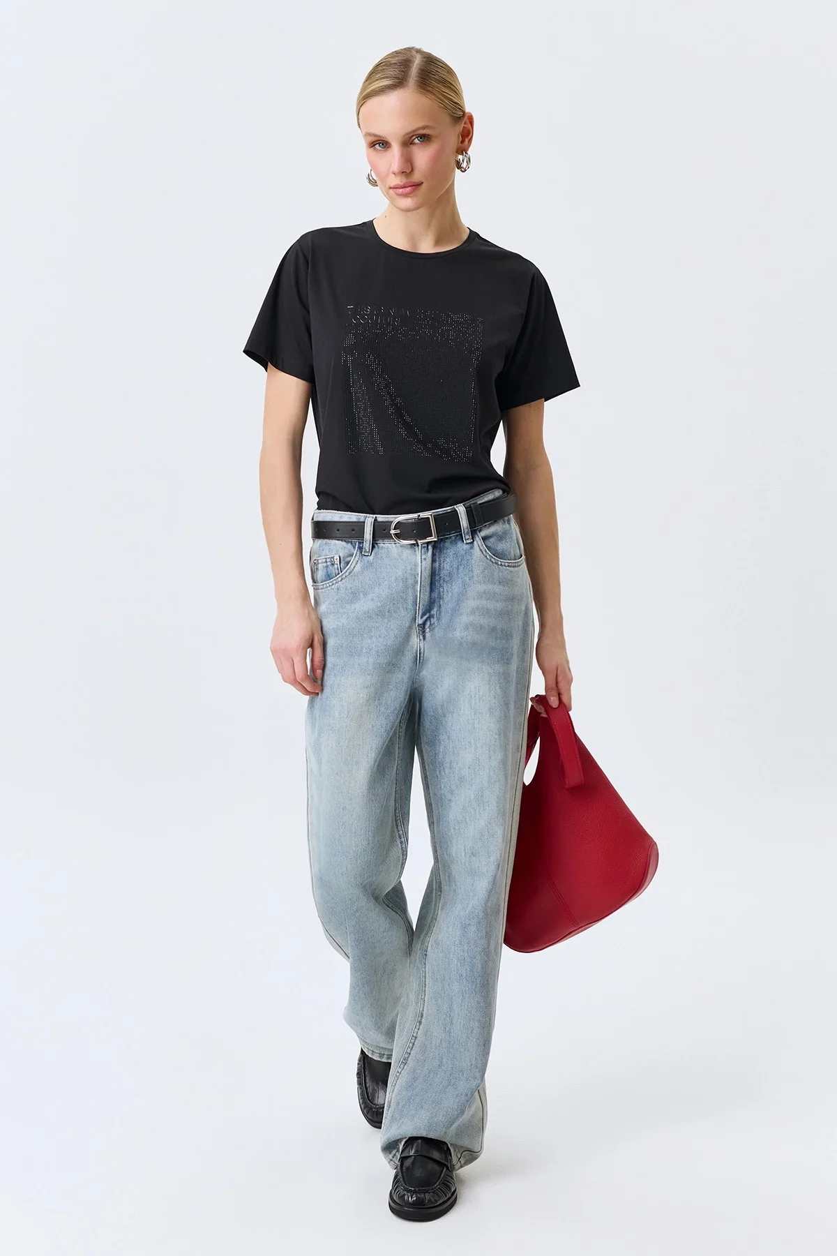 Свободные джинсы с деликатной варкой, 50