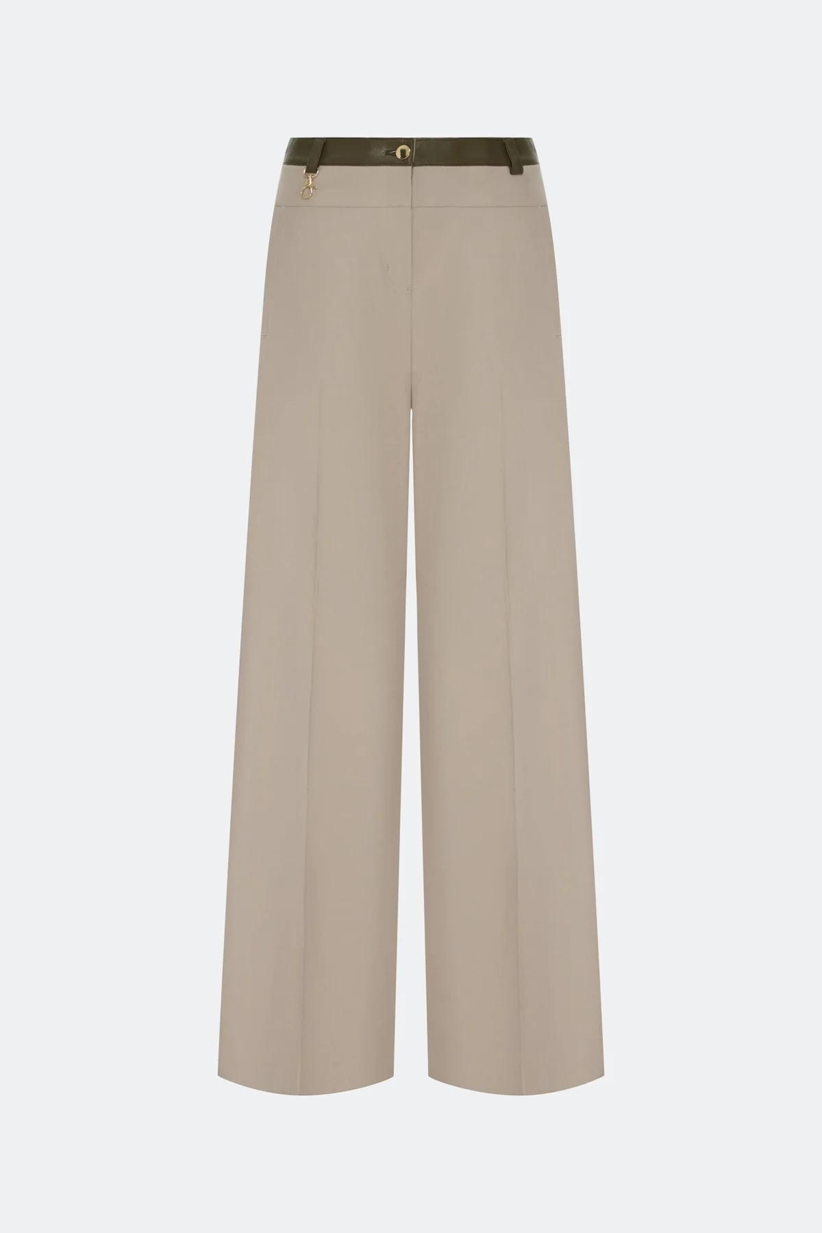 Широкие брюки с контрастным поясом, 52