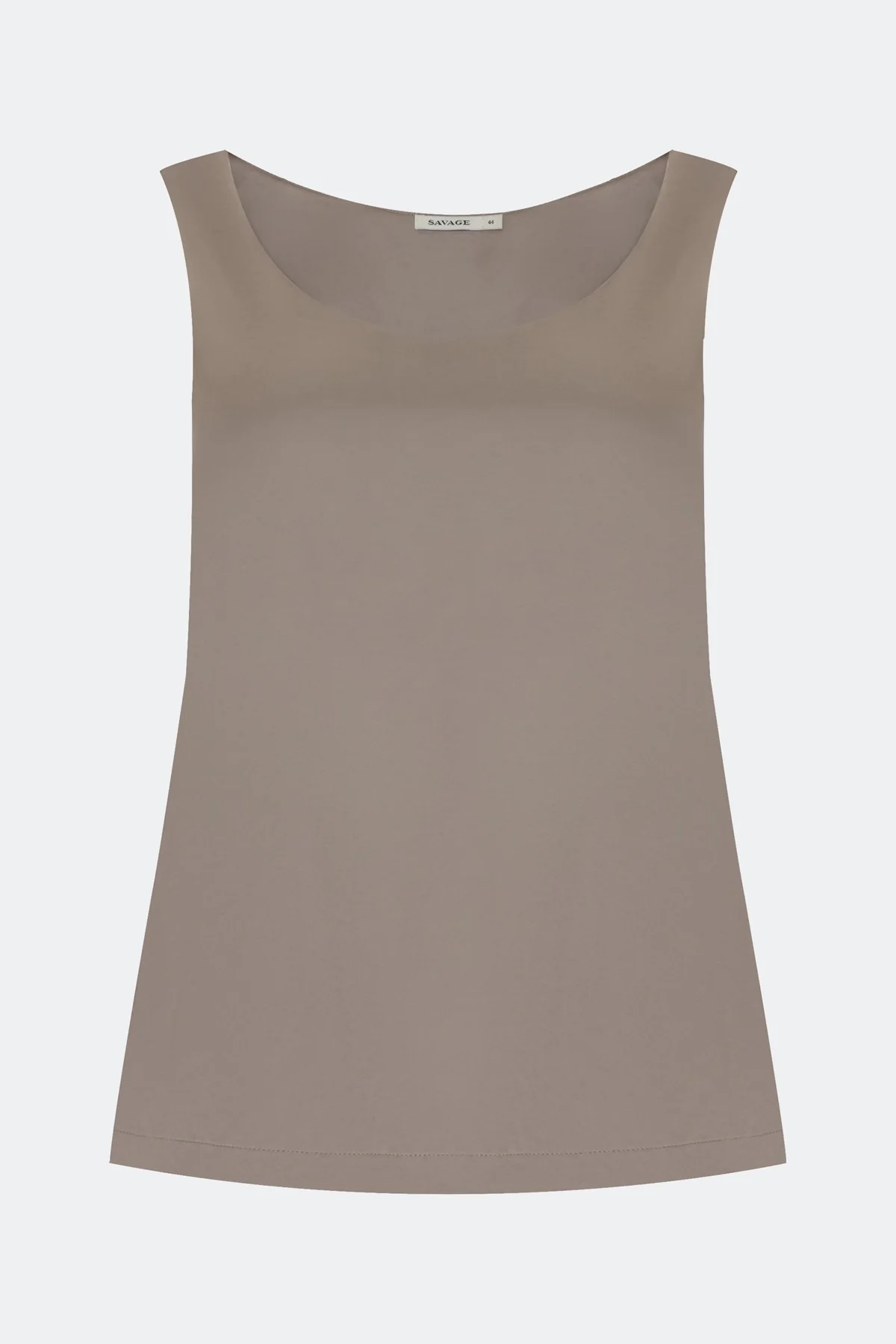 Свободный сатиновый топ в цвете кофе, 50