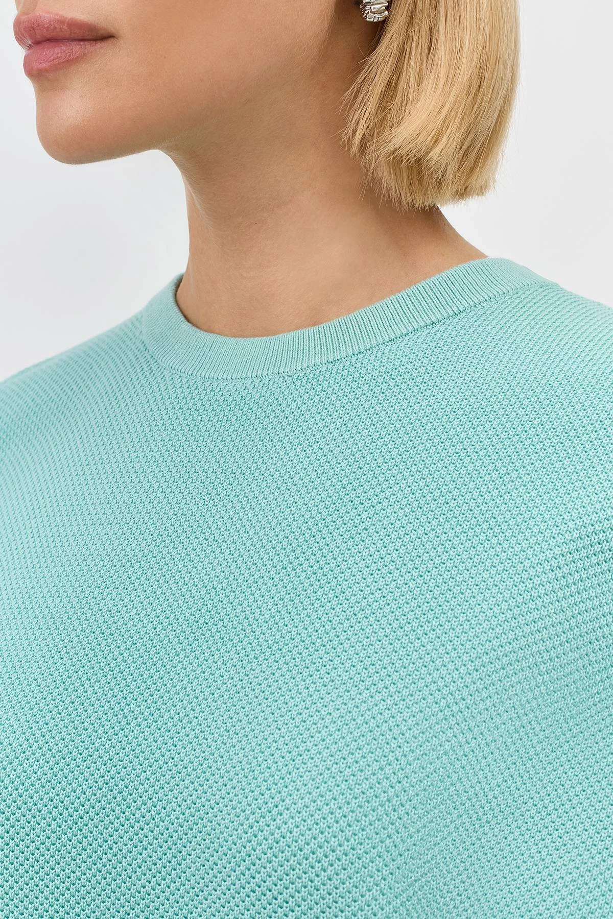 Лимитированая серия базовый джемпер с короткими рукавами и кремнем, 44 Лимитированая серия базовый джемпер с короткими рукавами и кремнем, 44