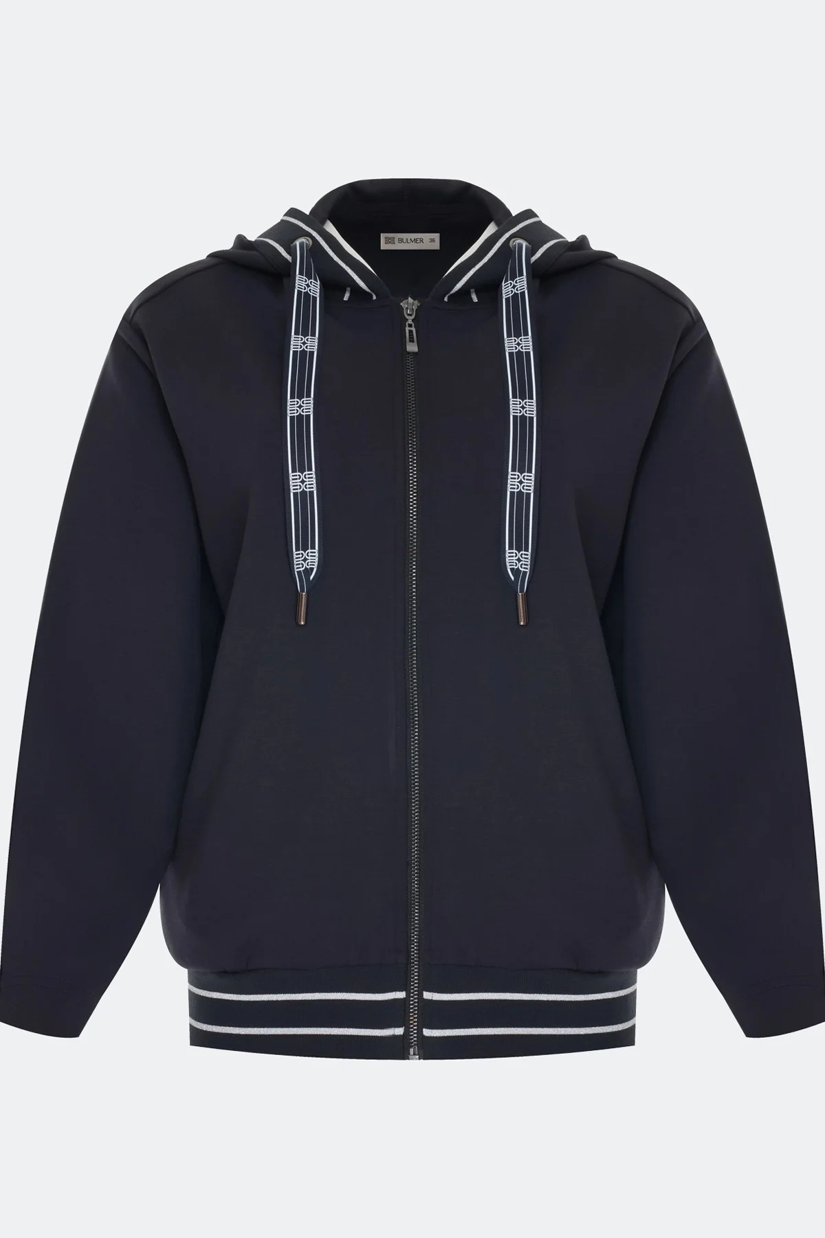 Худи на молнии с брендированной тесьмой, 36