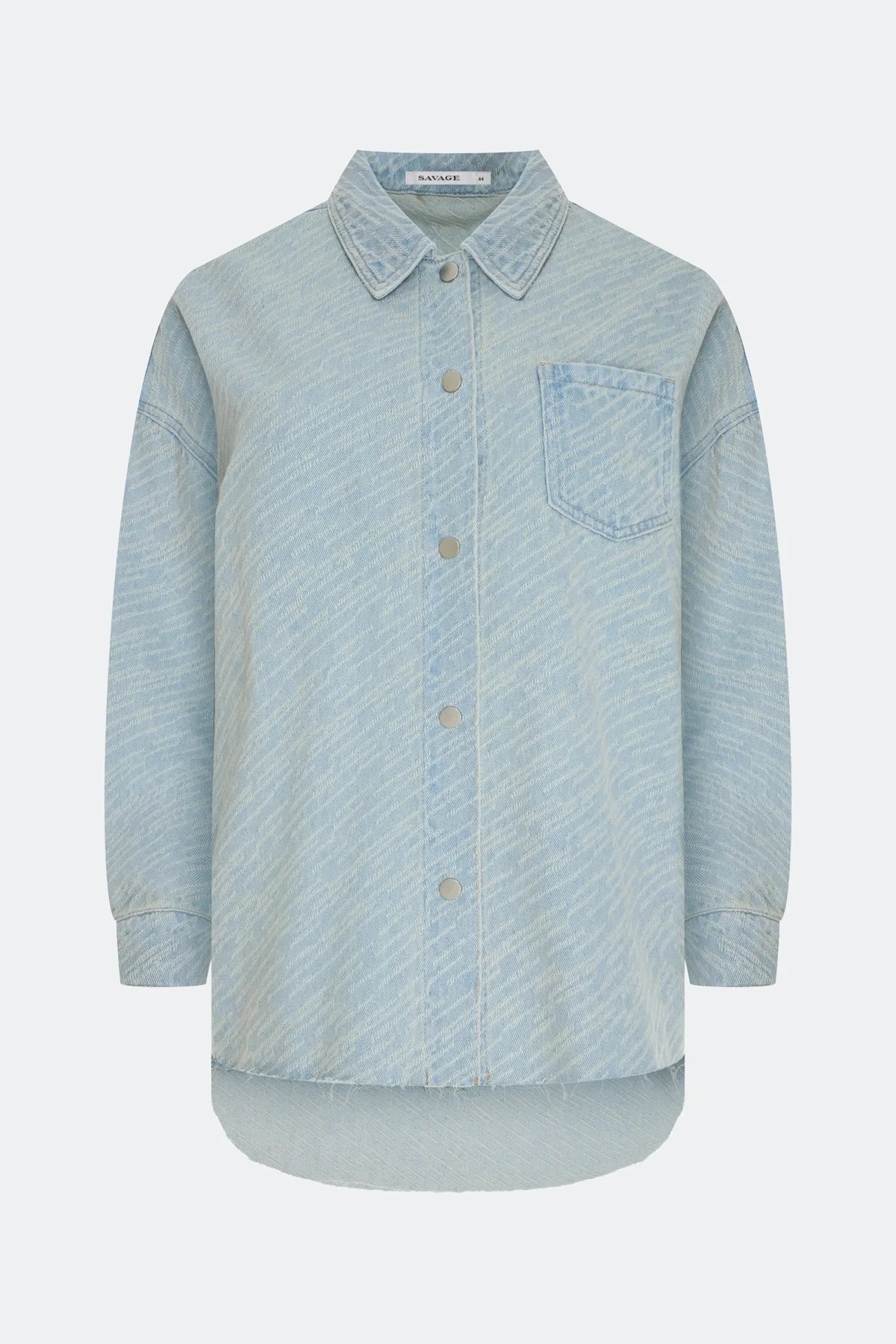 Рубашка из фактурного денима, 52