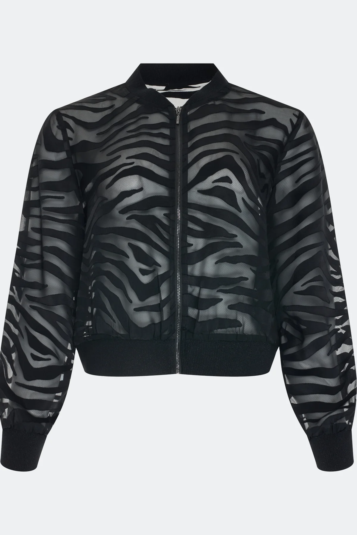 Полупрозрачный бомбер с анималистичным принтом, 46