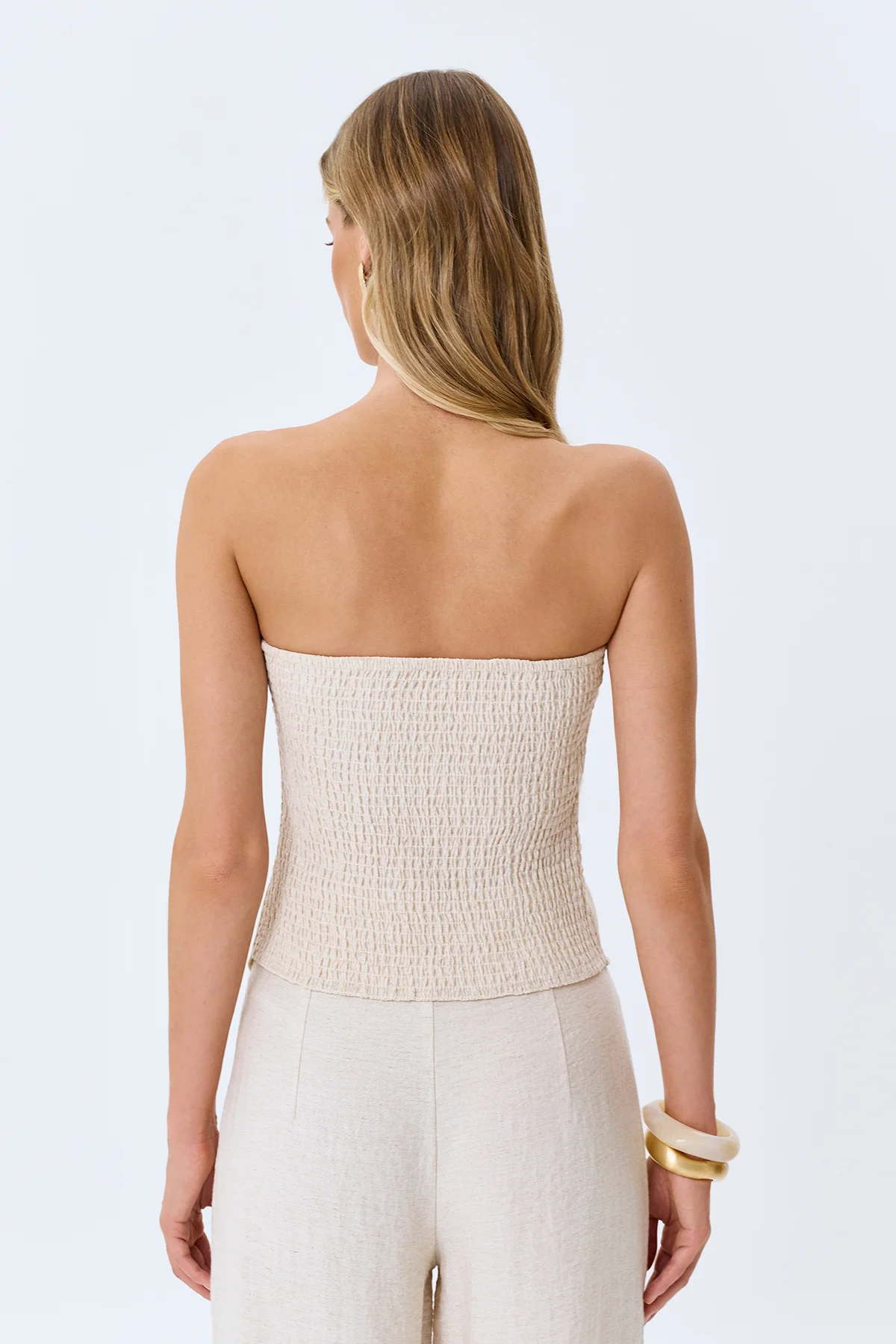 Топ бандо без лямок льняной, 44