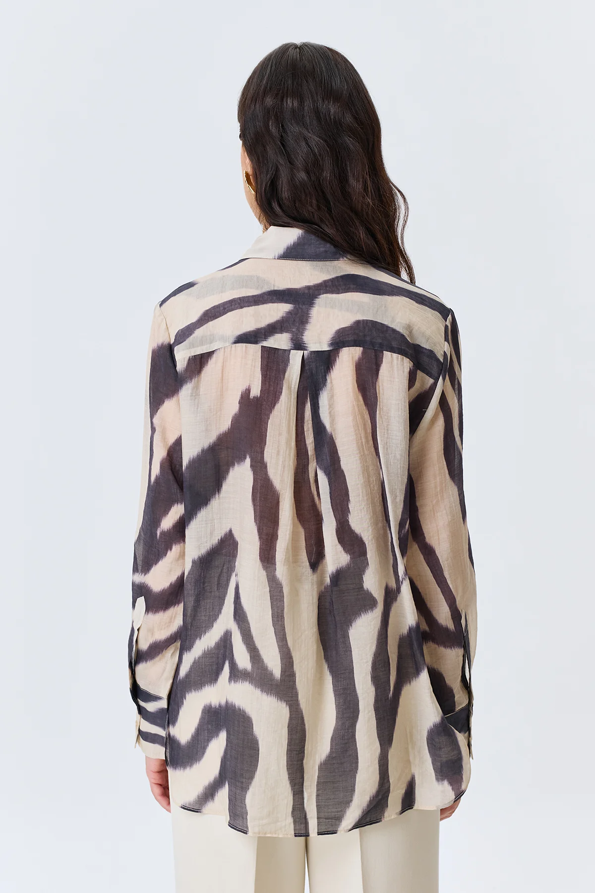 Блузка из тенселя с принтом, 52