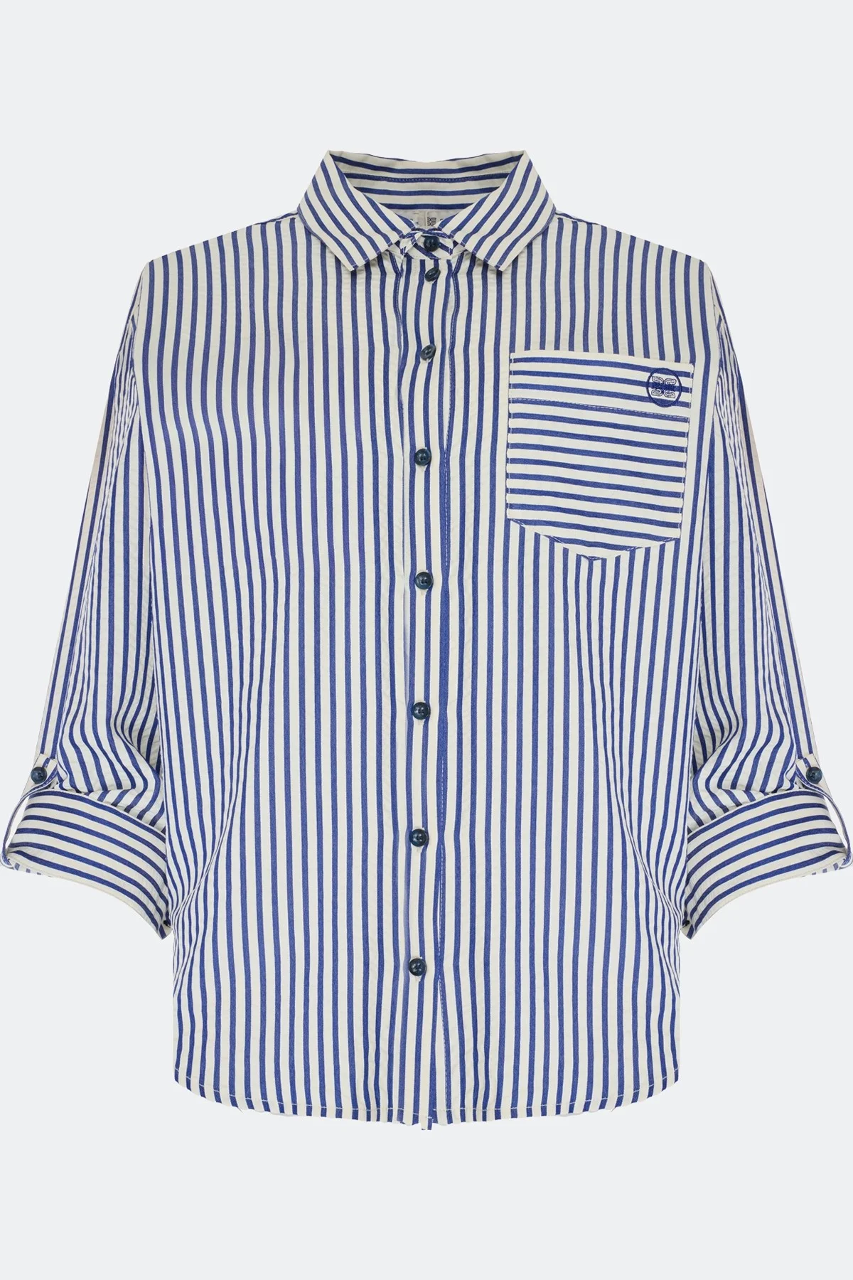 Блузка в тонкую полоску, 34