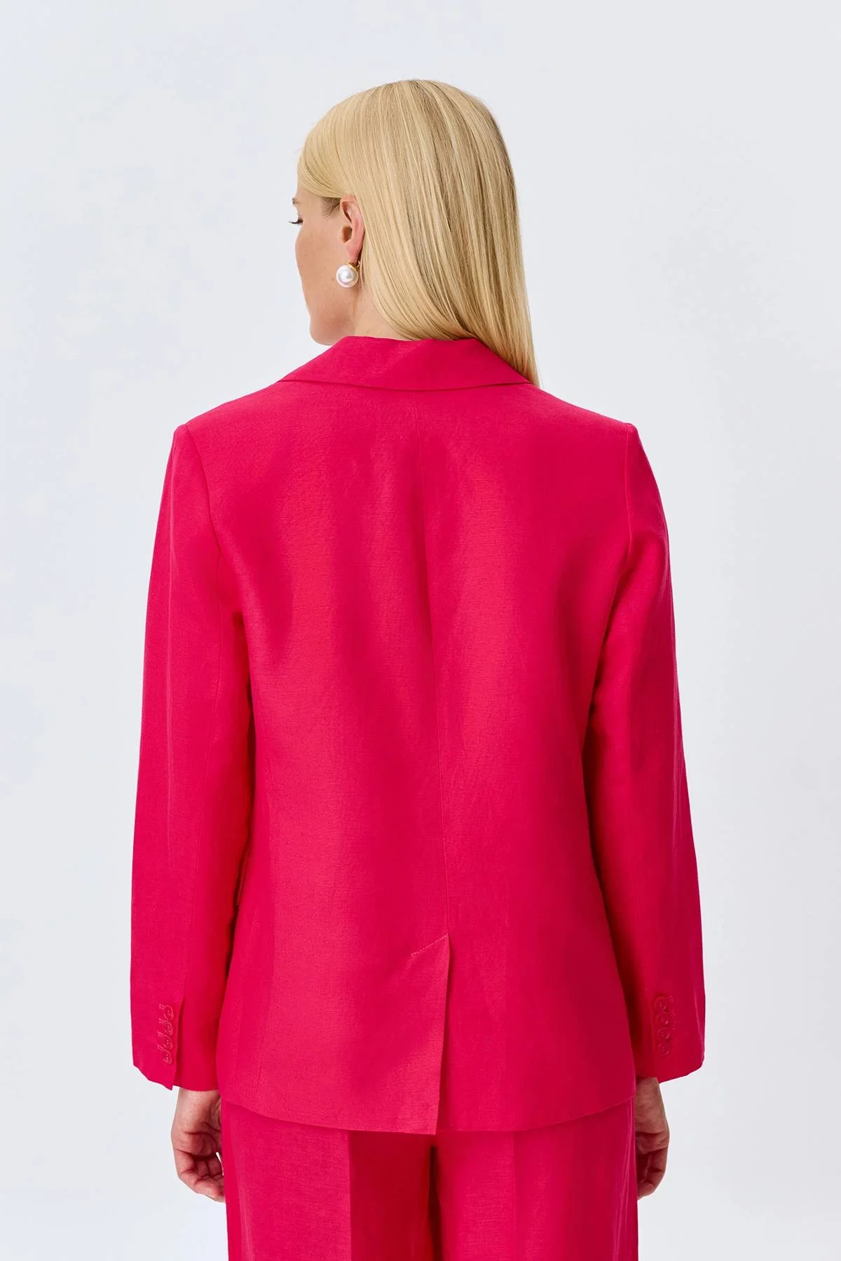 Льняной однобортный жакет, 42