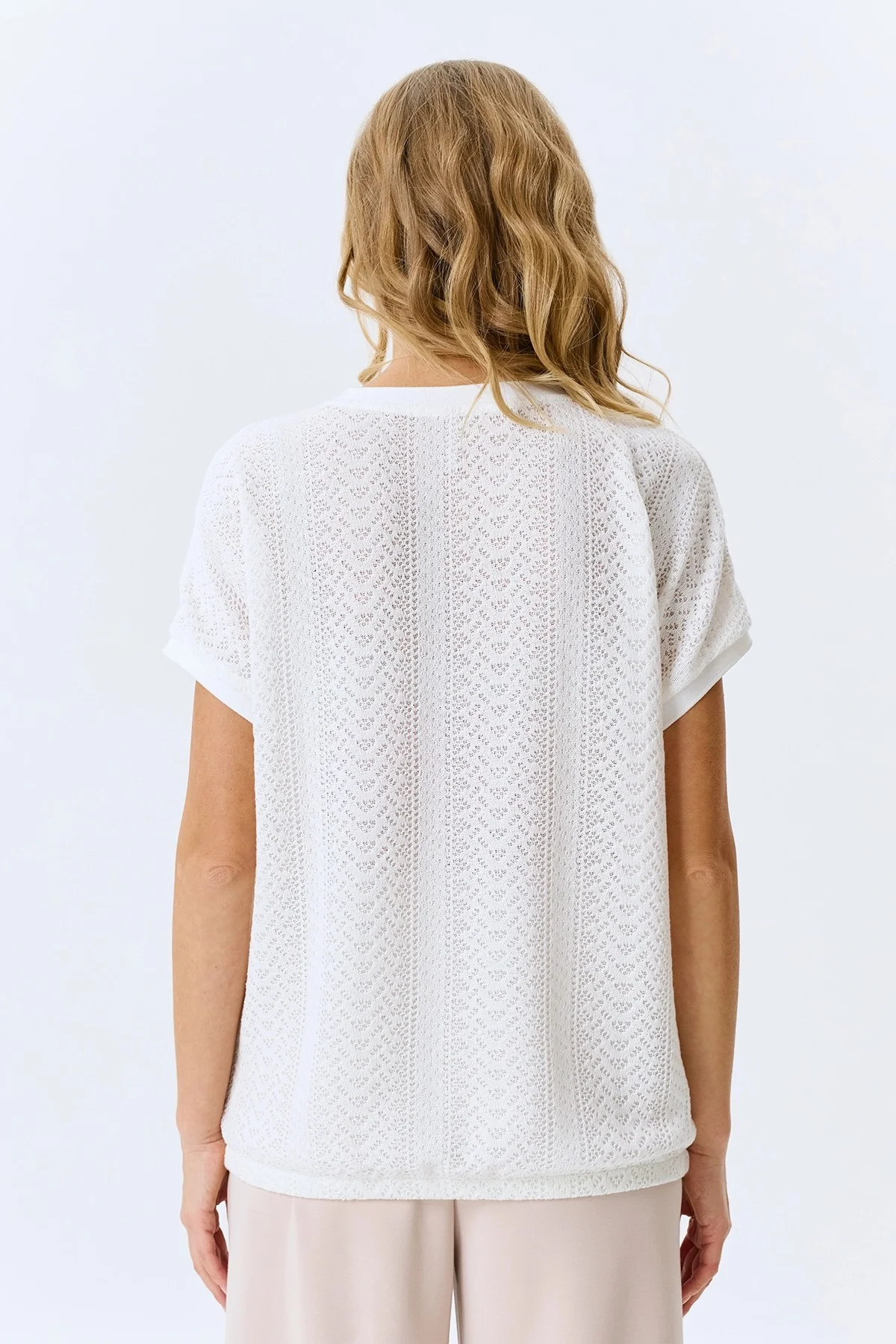 Ажурный вязаный джемпер, 46