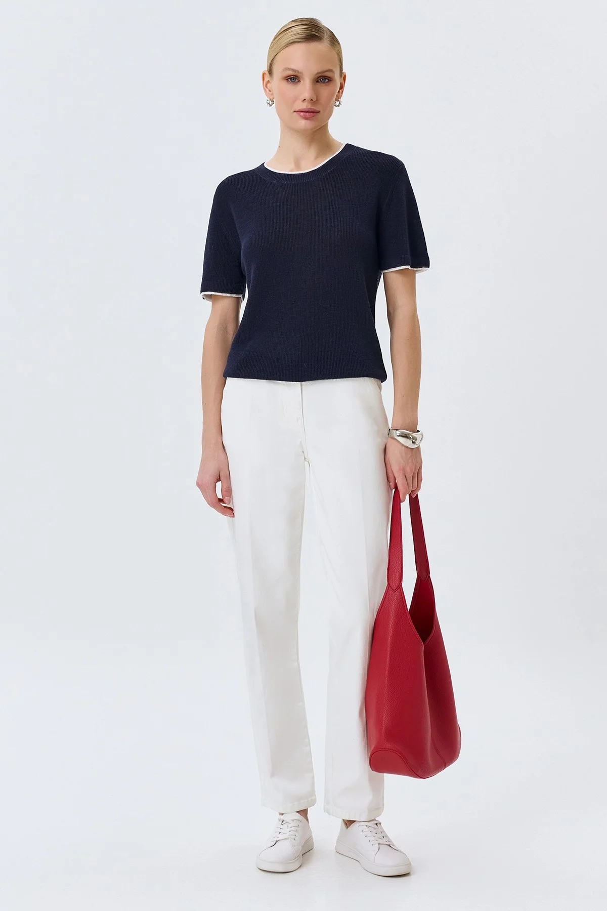 Вязаный джемпер из вискозы прямого силуэта, 50