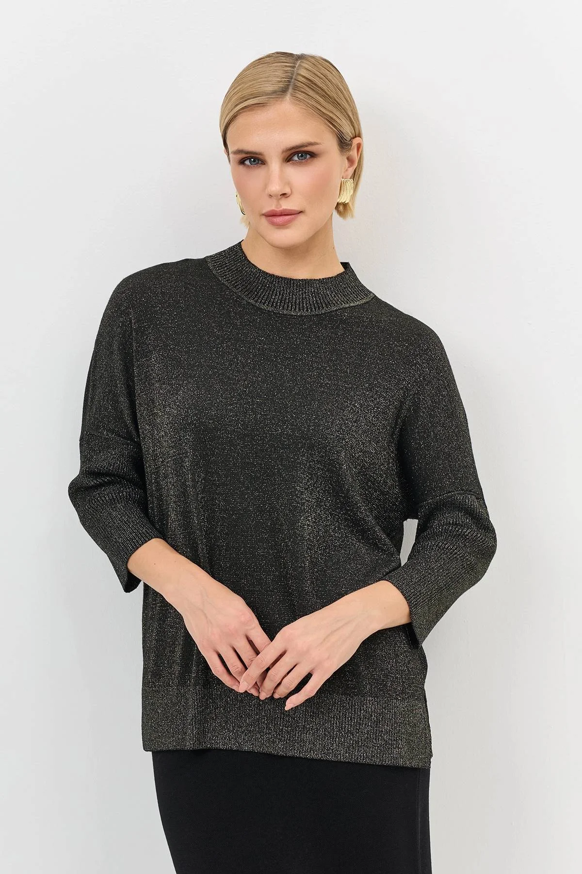 Джемпер с мерцающим люрексом, 44