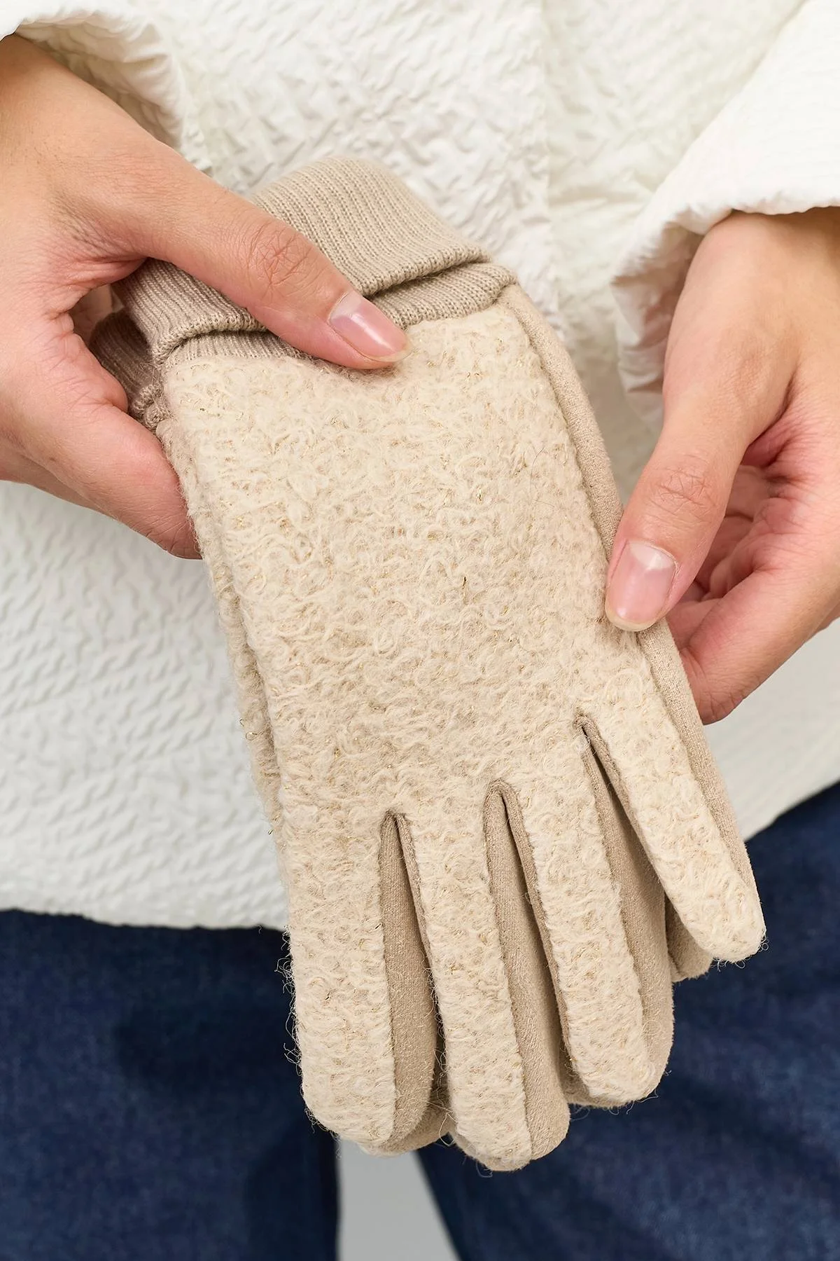 Комбинированные перчатки с манжетами, One